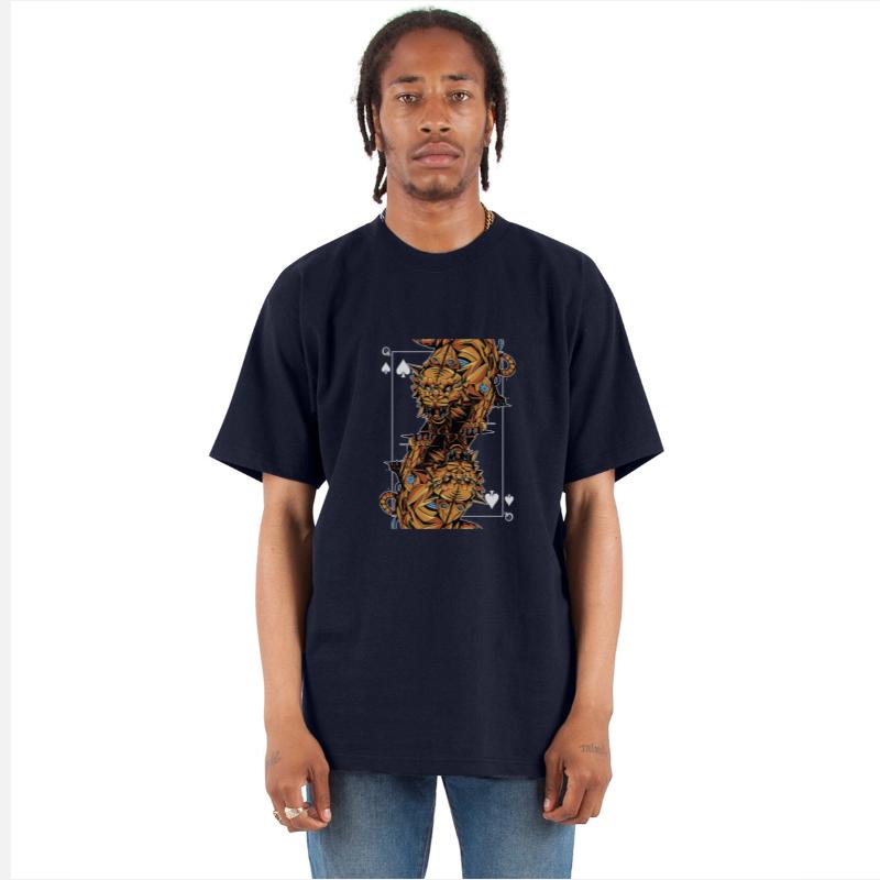 Tiger Steampunk Card Game Queen of Spades Poker