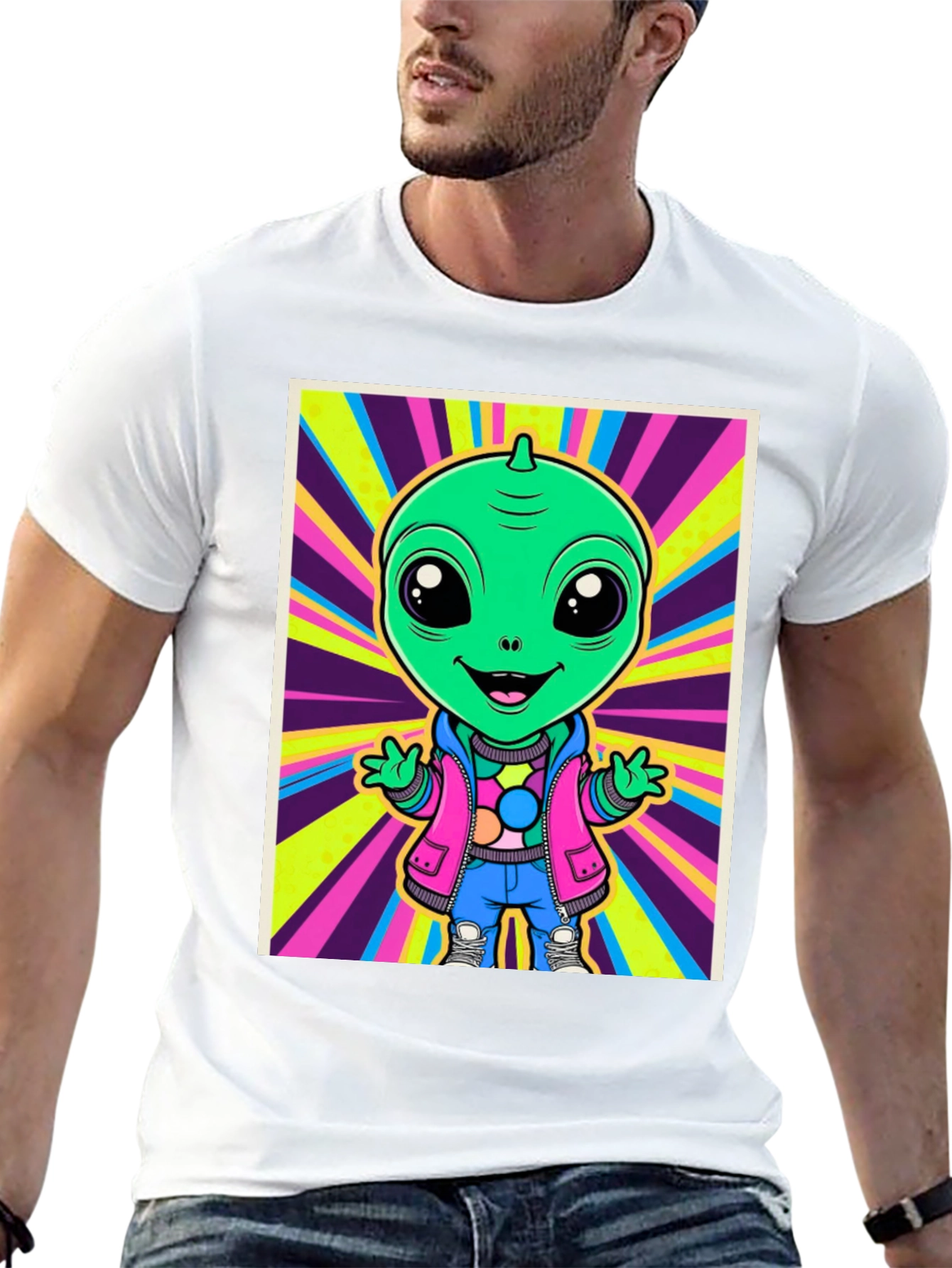 Alien Cartoon Graphic Tee