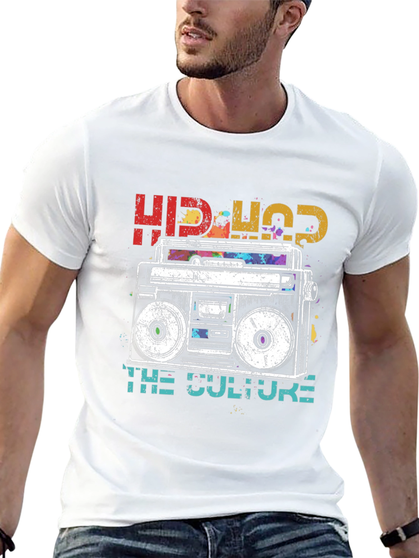 Hip-Hop Boombox Graphic T-Shirt