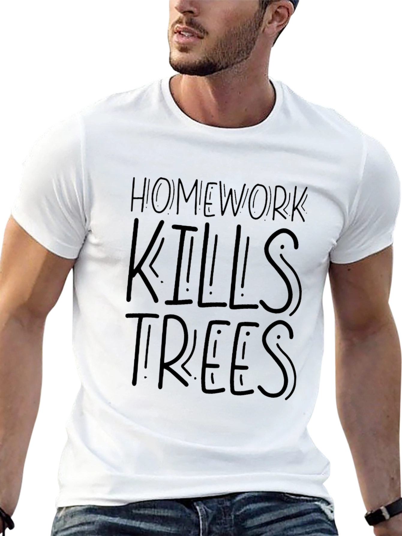 Homework Kills Trees Black T-Shirt