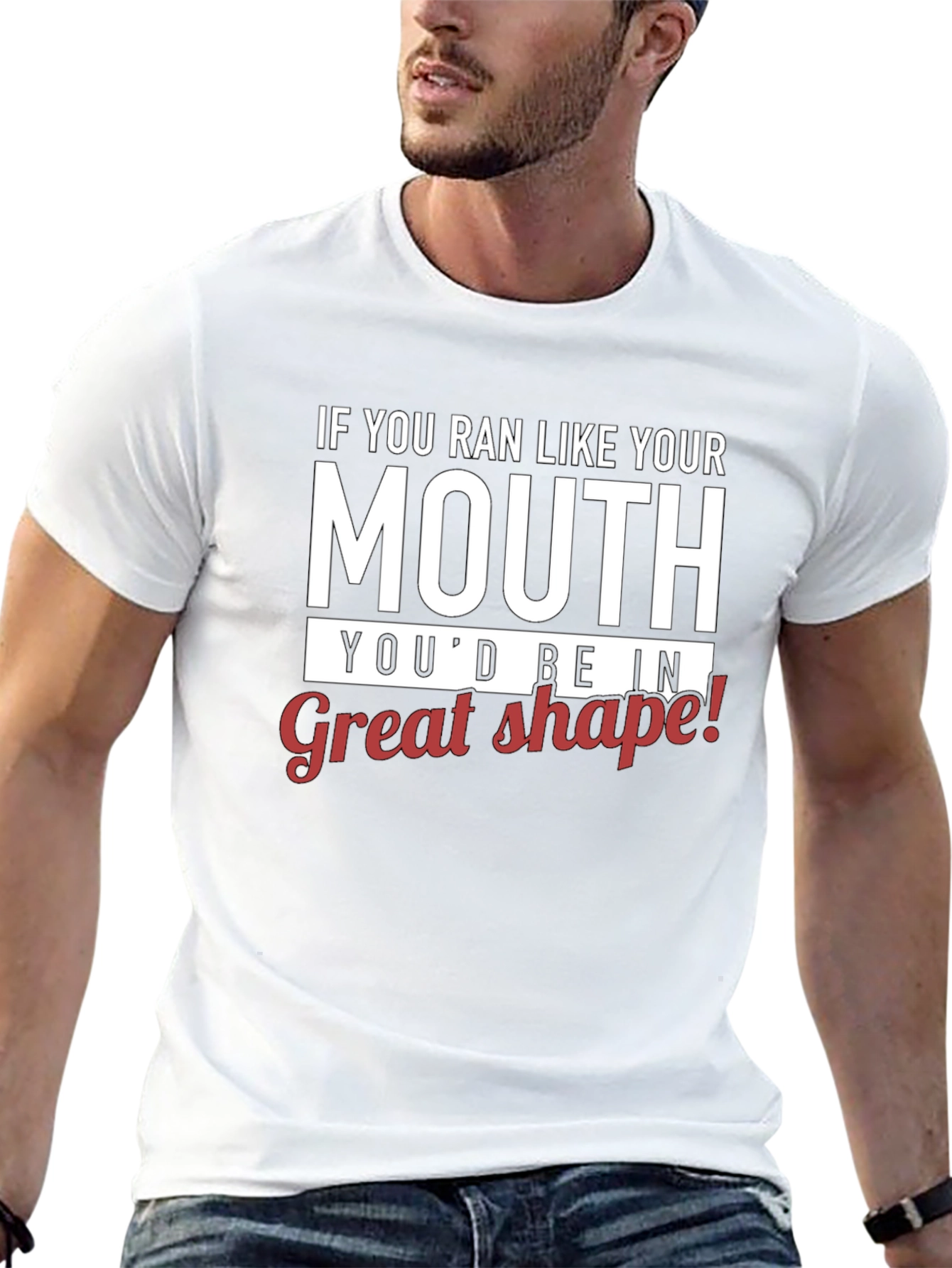 Humorous Run Like Your Mouth Graphic T-Shirt