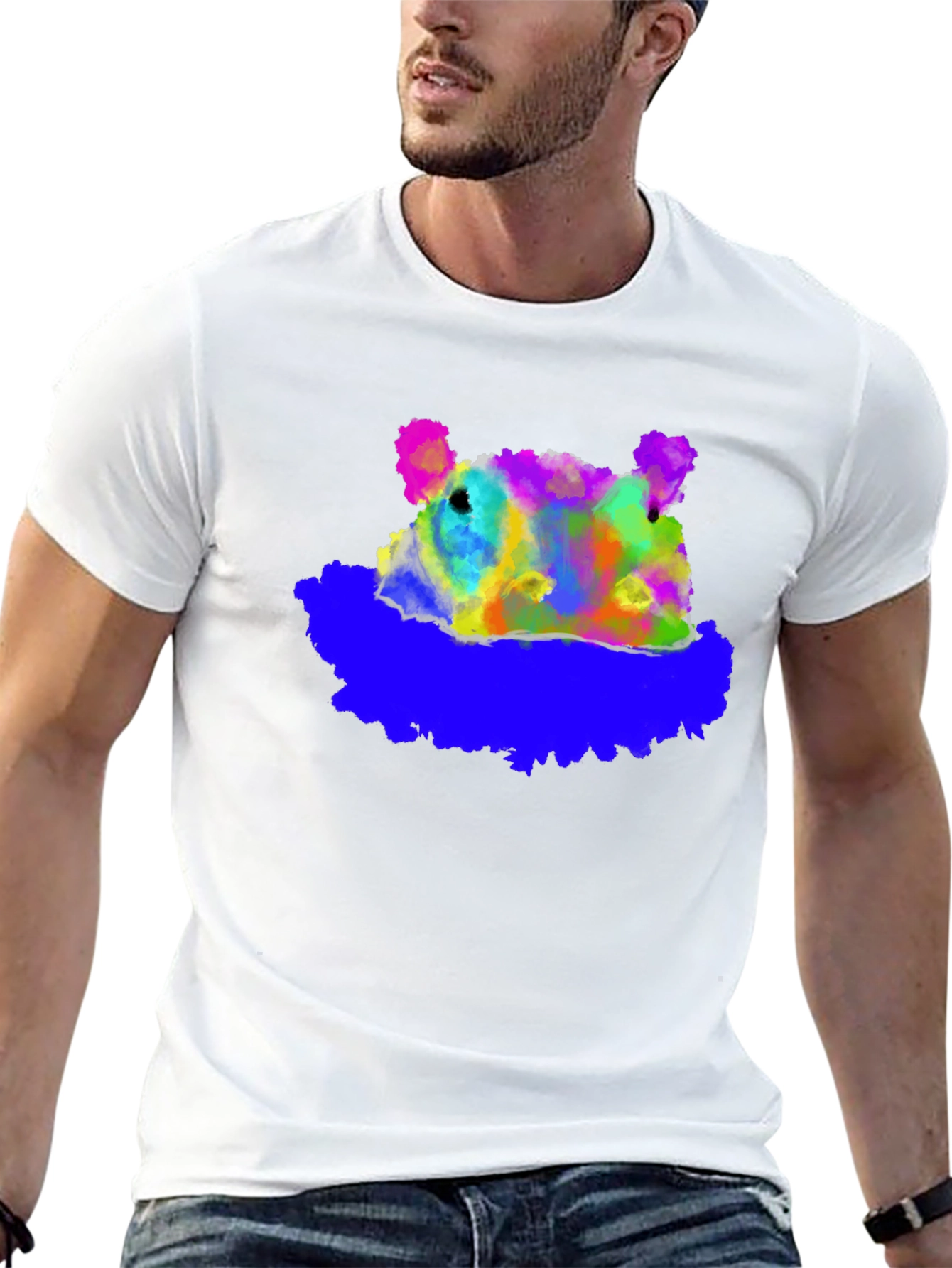 Abstract Bear Graphic T-Shirt - Soft Cotton Blend