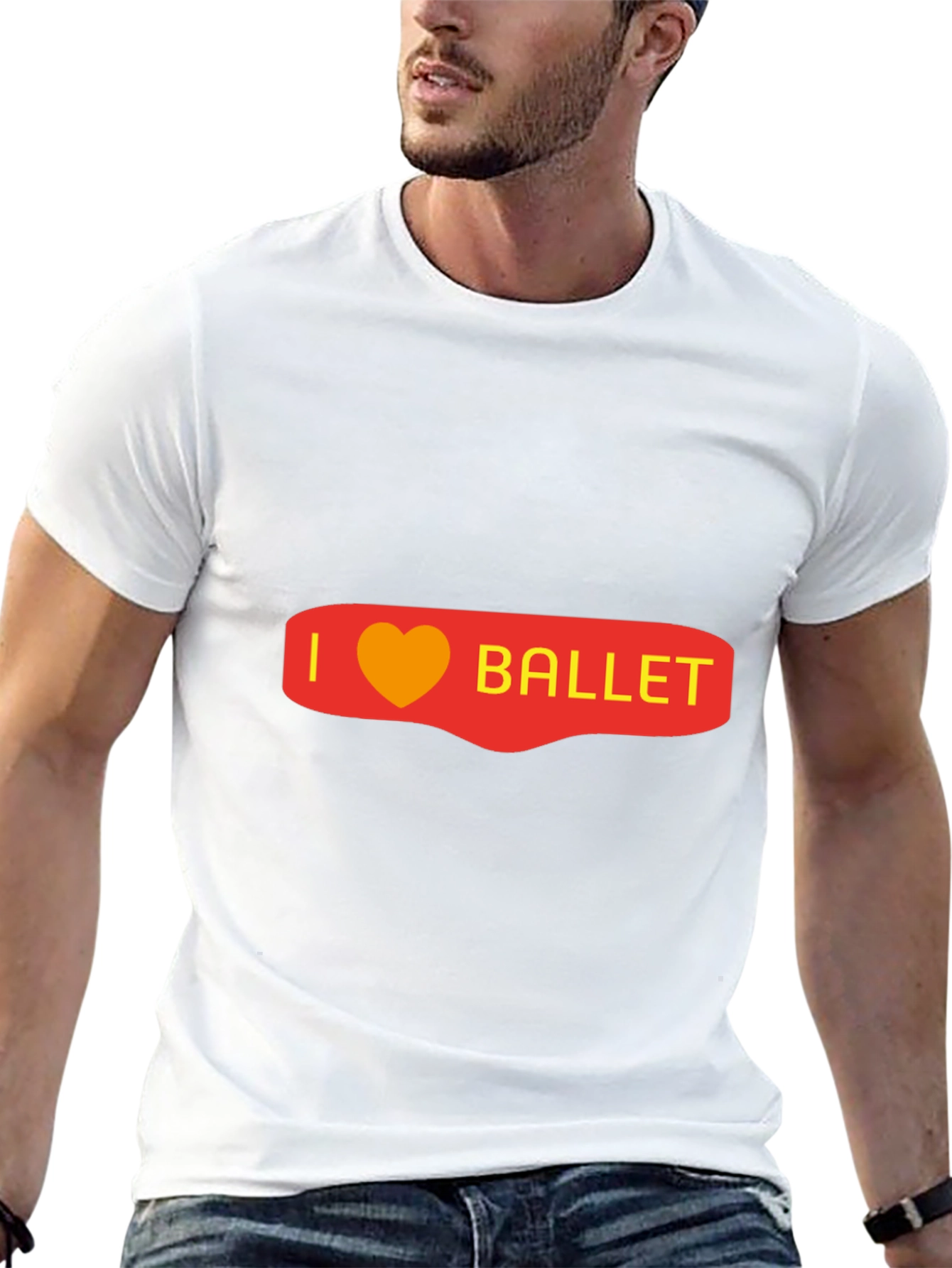 I Heart Ballet Graphic Tee - Black Cotton Blend