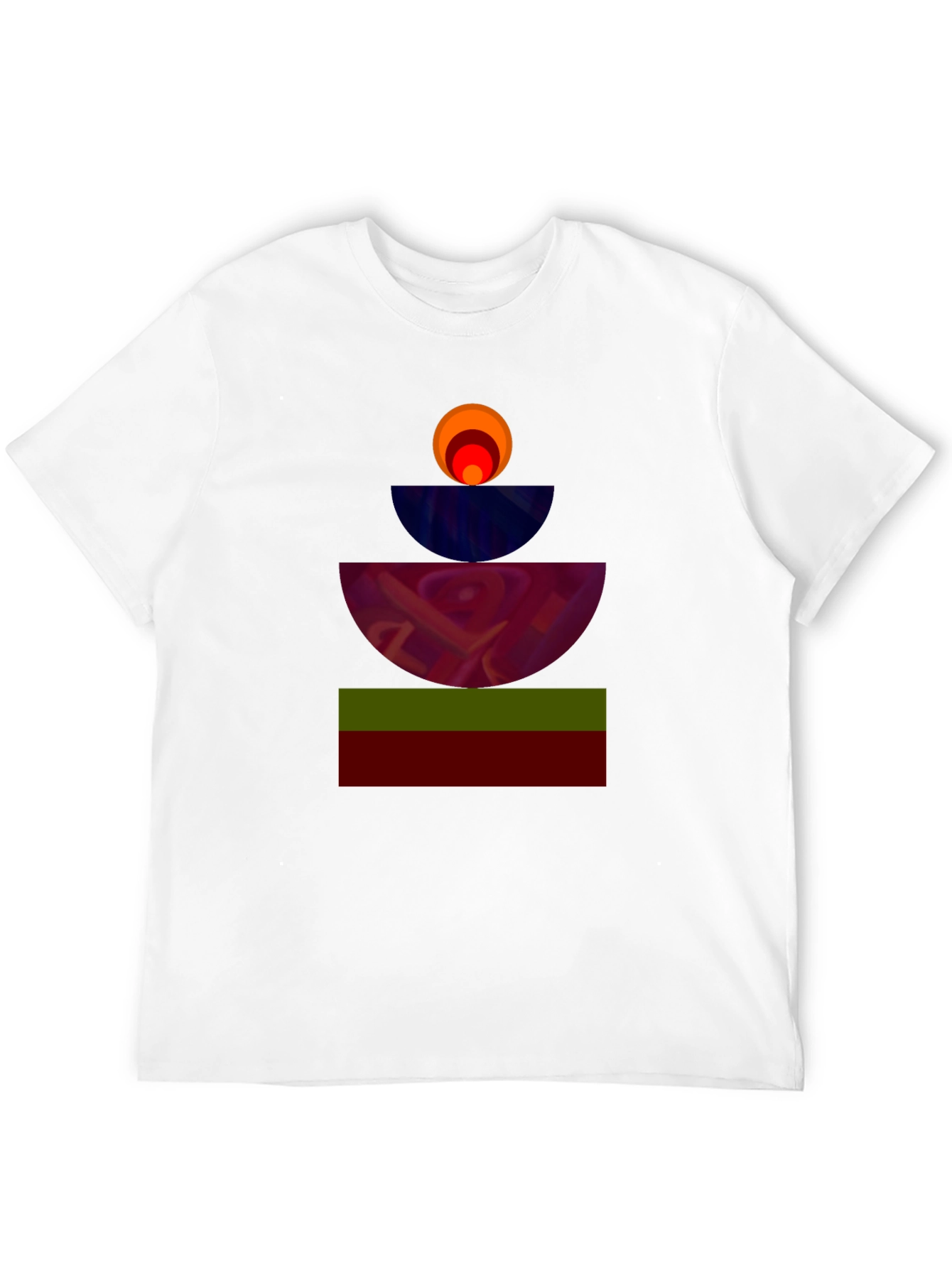 Abstract Geometric Graphic Black Tee