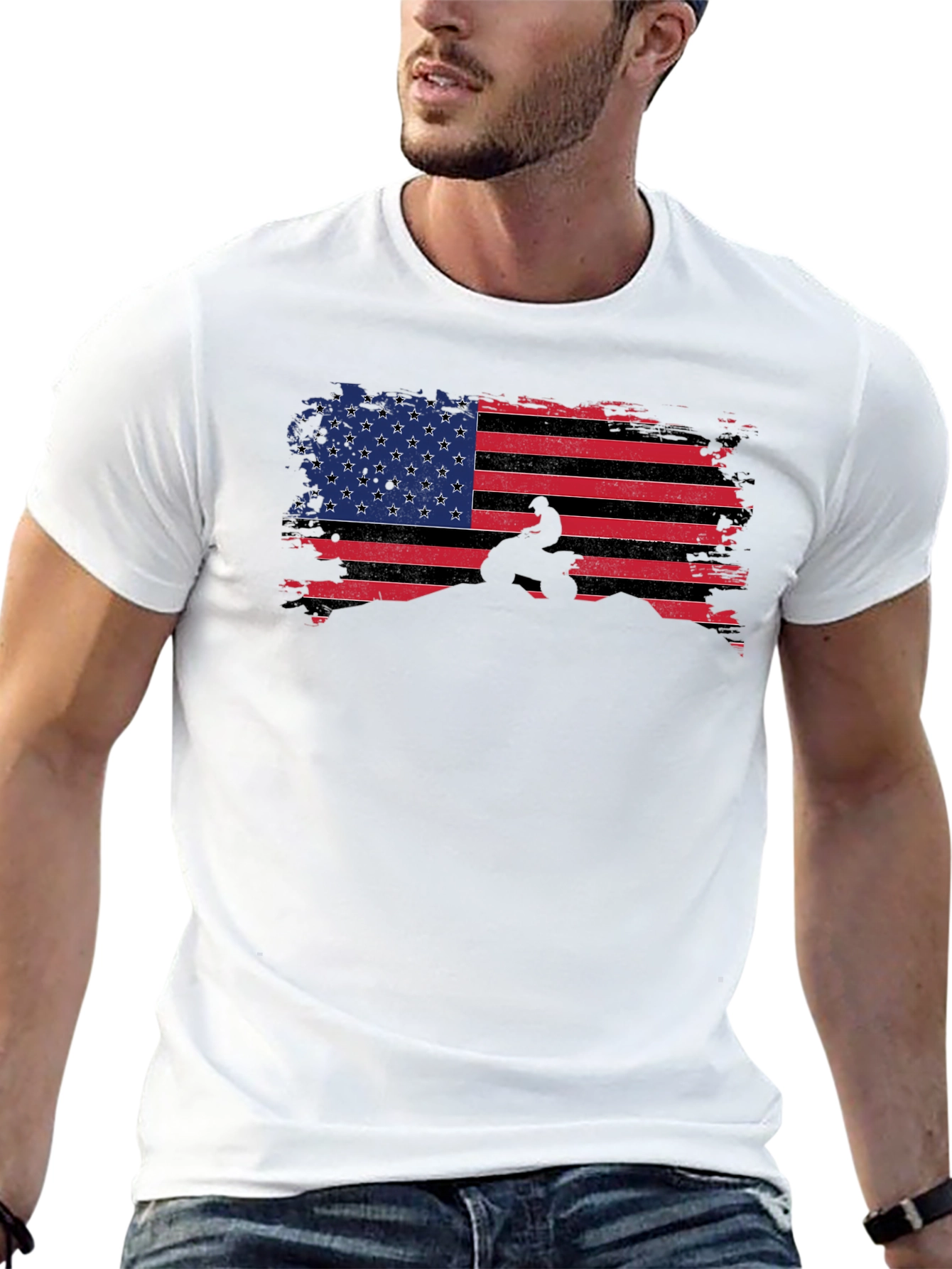 American Flag ATV Rider Graphic Tee