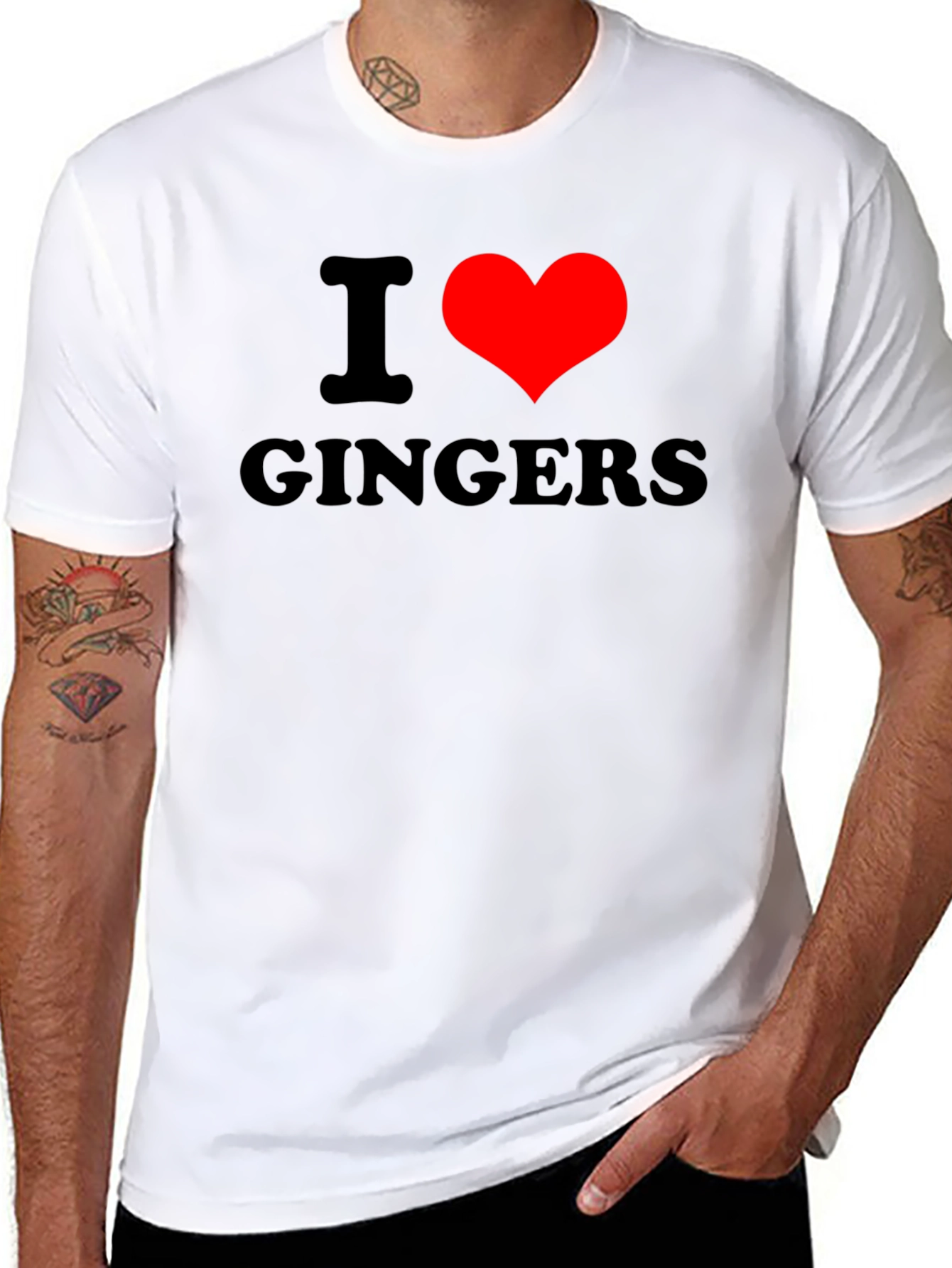 I Heart Gingers Black T-Shirt