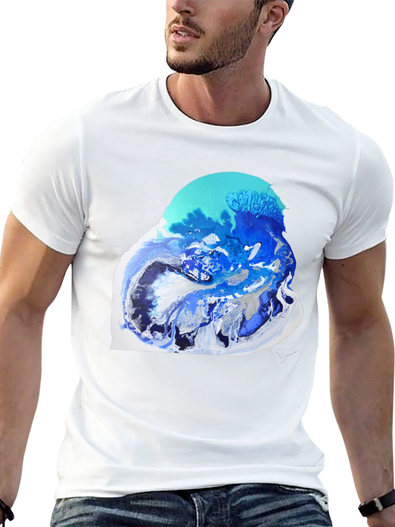 Abstract Ocean Art Black T-Shirt