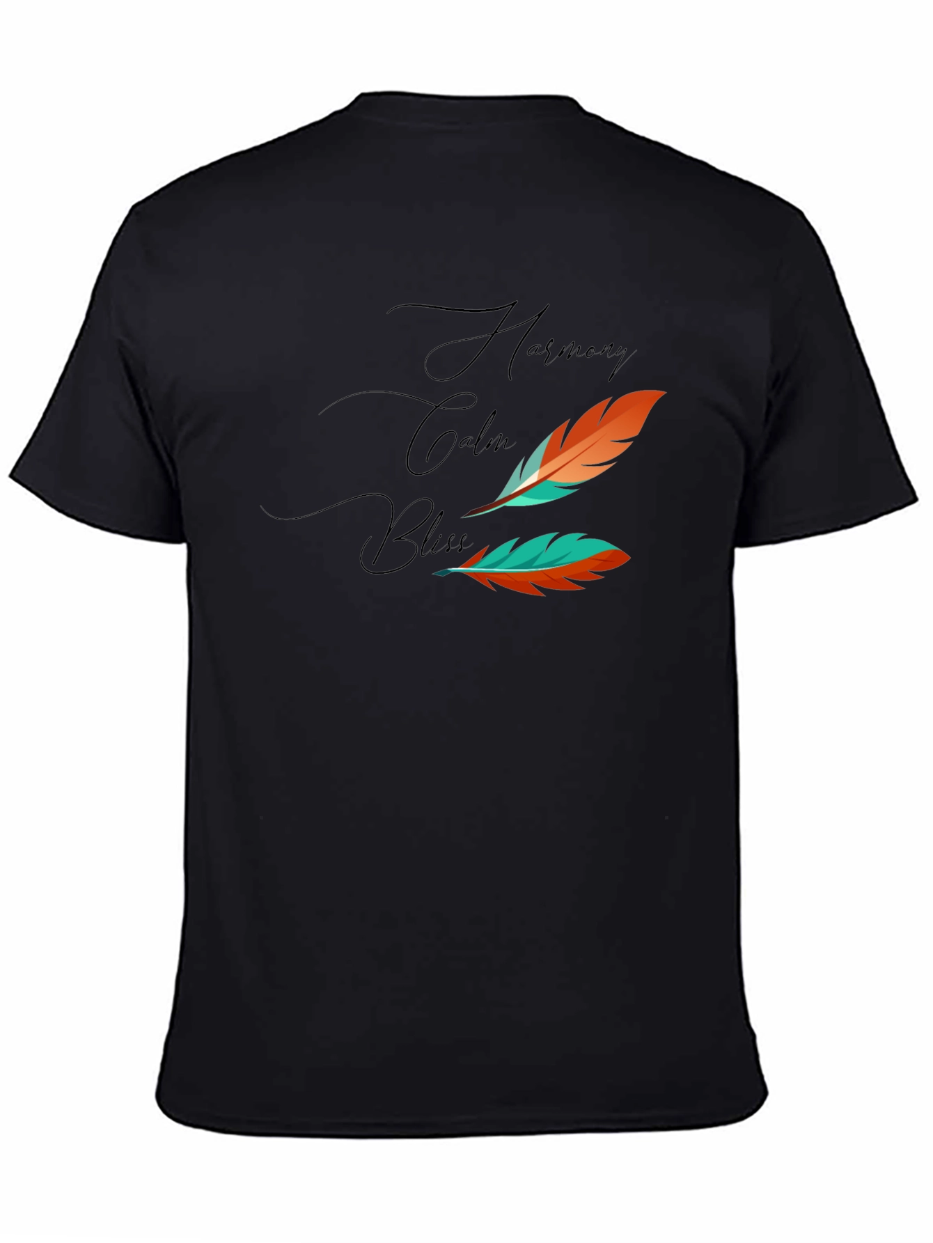 Harmony Feather Graphic Black Tee