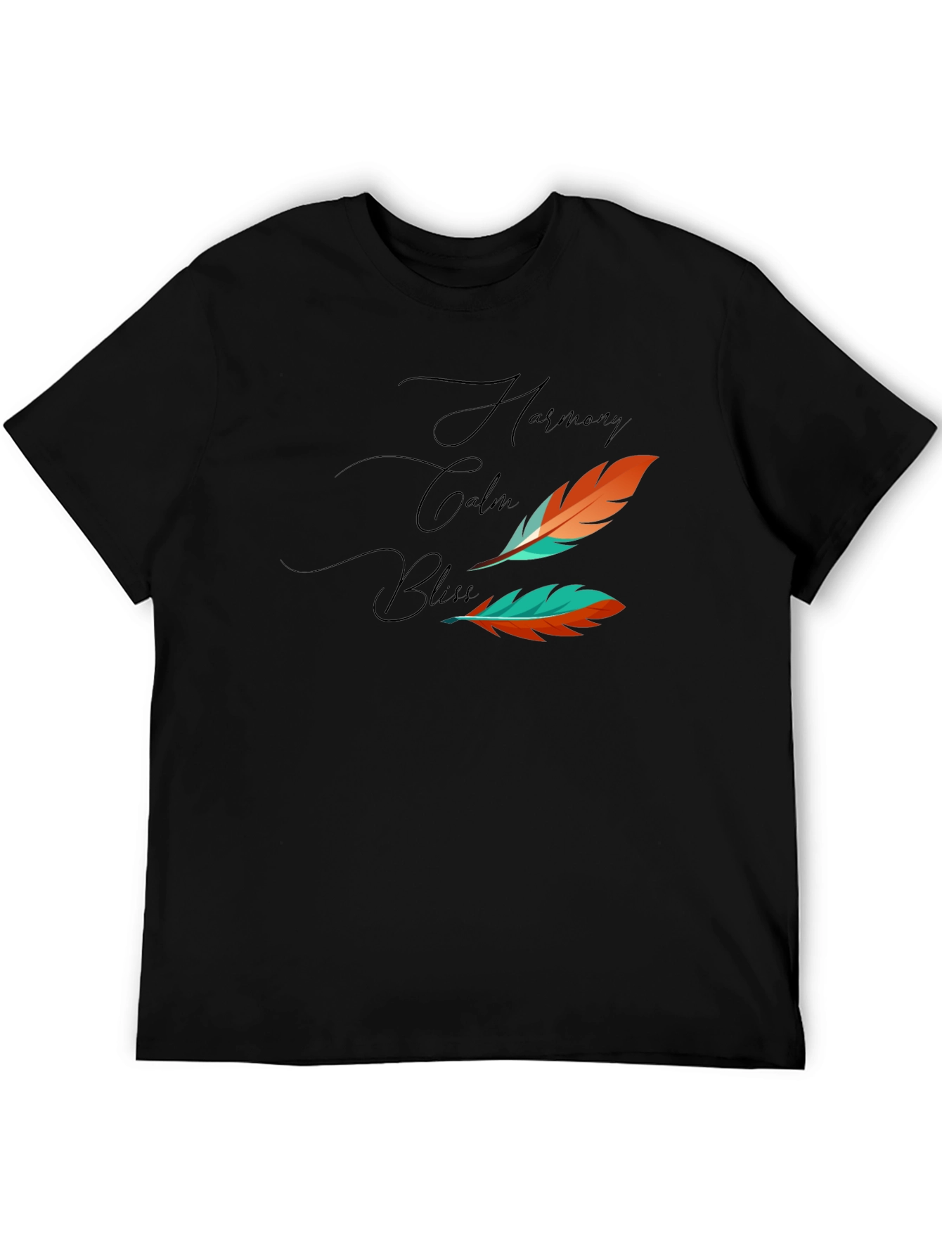Harmony Feather Graphic Black Tee
