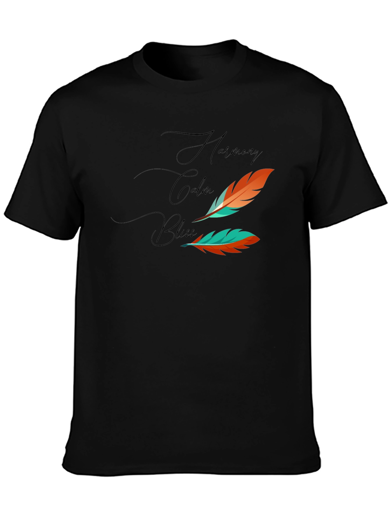 Harmony Feather Graphic Black Tee