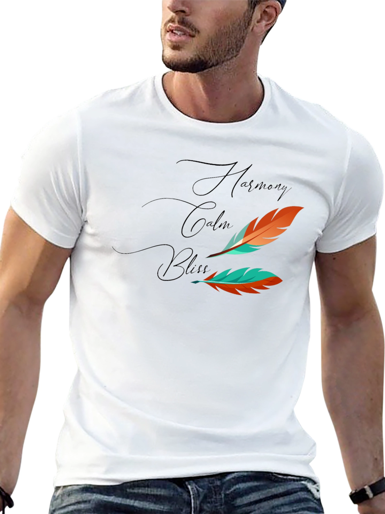 Harmony Feather Graphic Black Tee