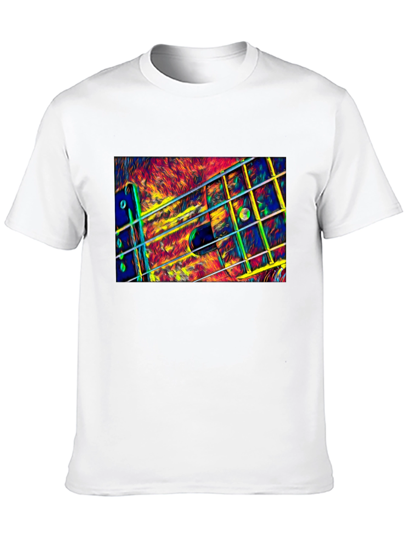 Abstract Guitar Neck Graphic T-Shirt
