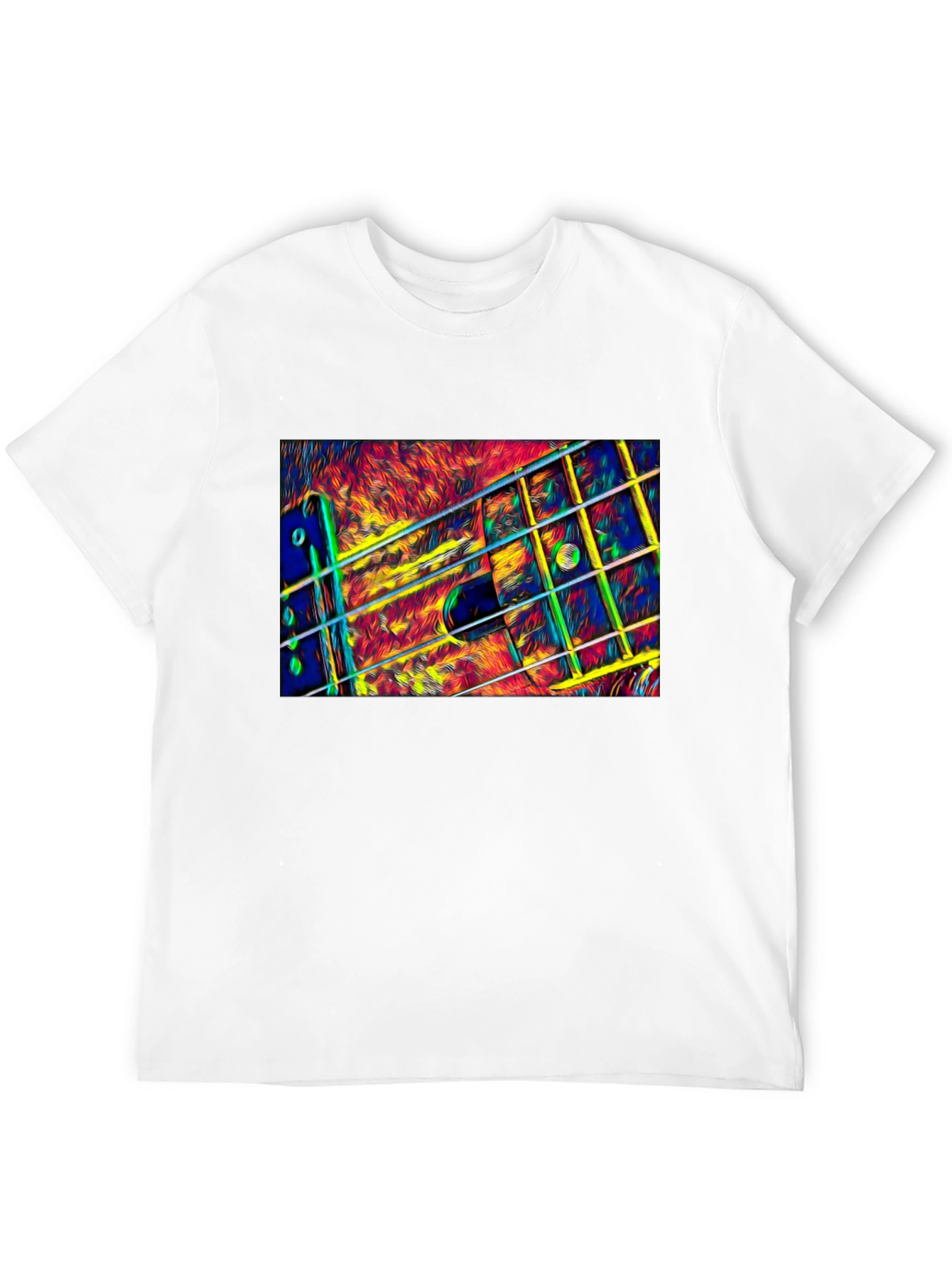 Abstract Guitar Neck Graphic T-Shirt
