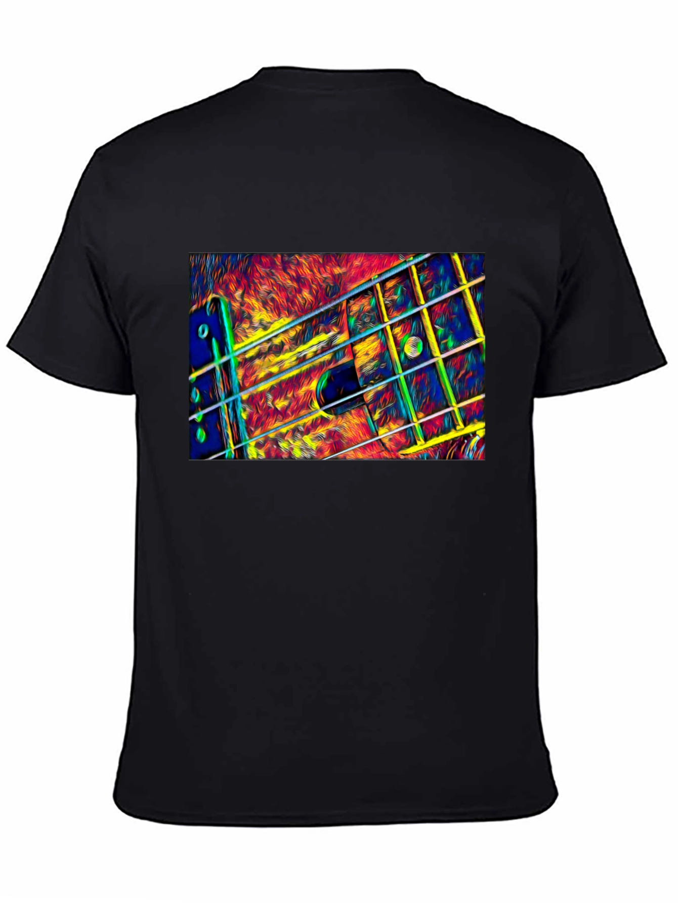 Abstract Guitar Neck Graphic T-Shirt