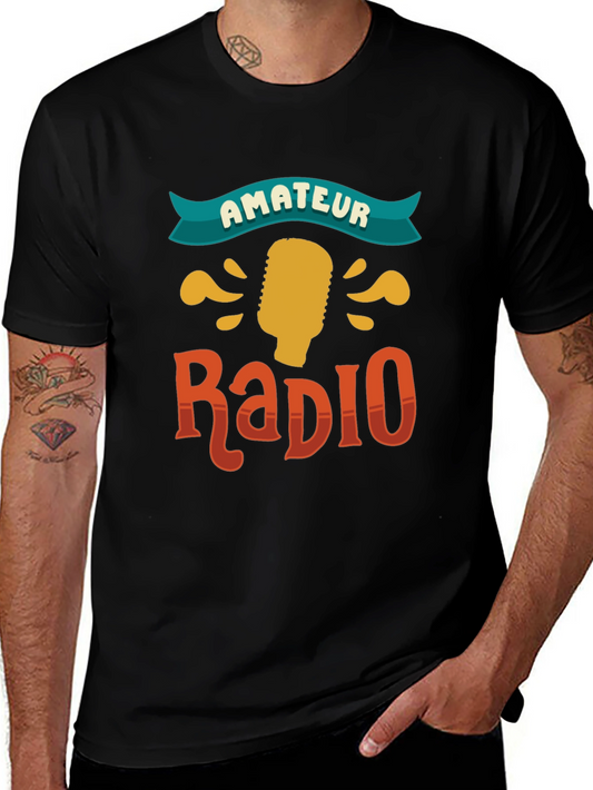 Amateur Radio Graphic Tee - Black Cotton T-Shirt