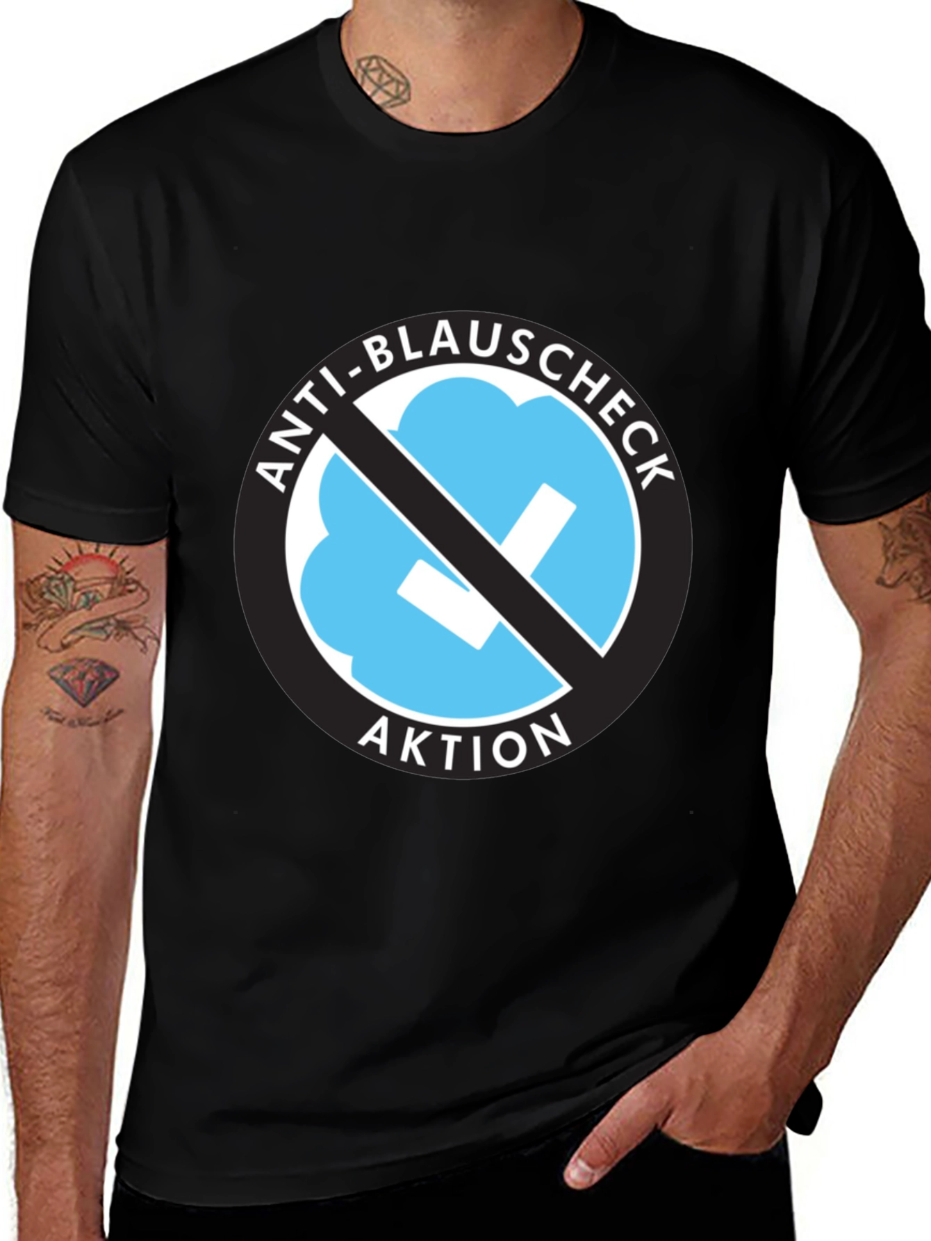 Anti-Blauschmeck T-Shirt - Black Crew Neck Tee