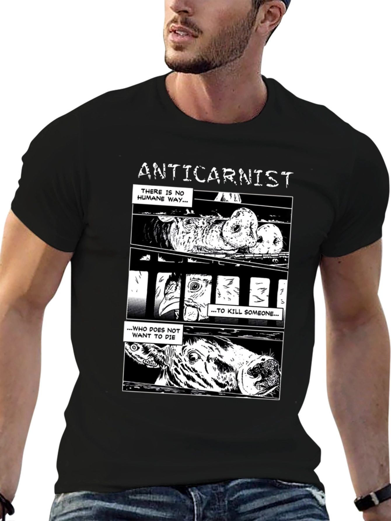 Anticarnist Graphic T-Shirt - Vegan Animal Rights Tee