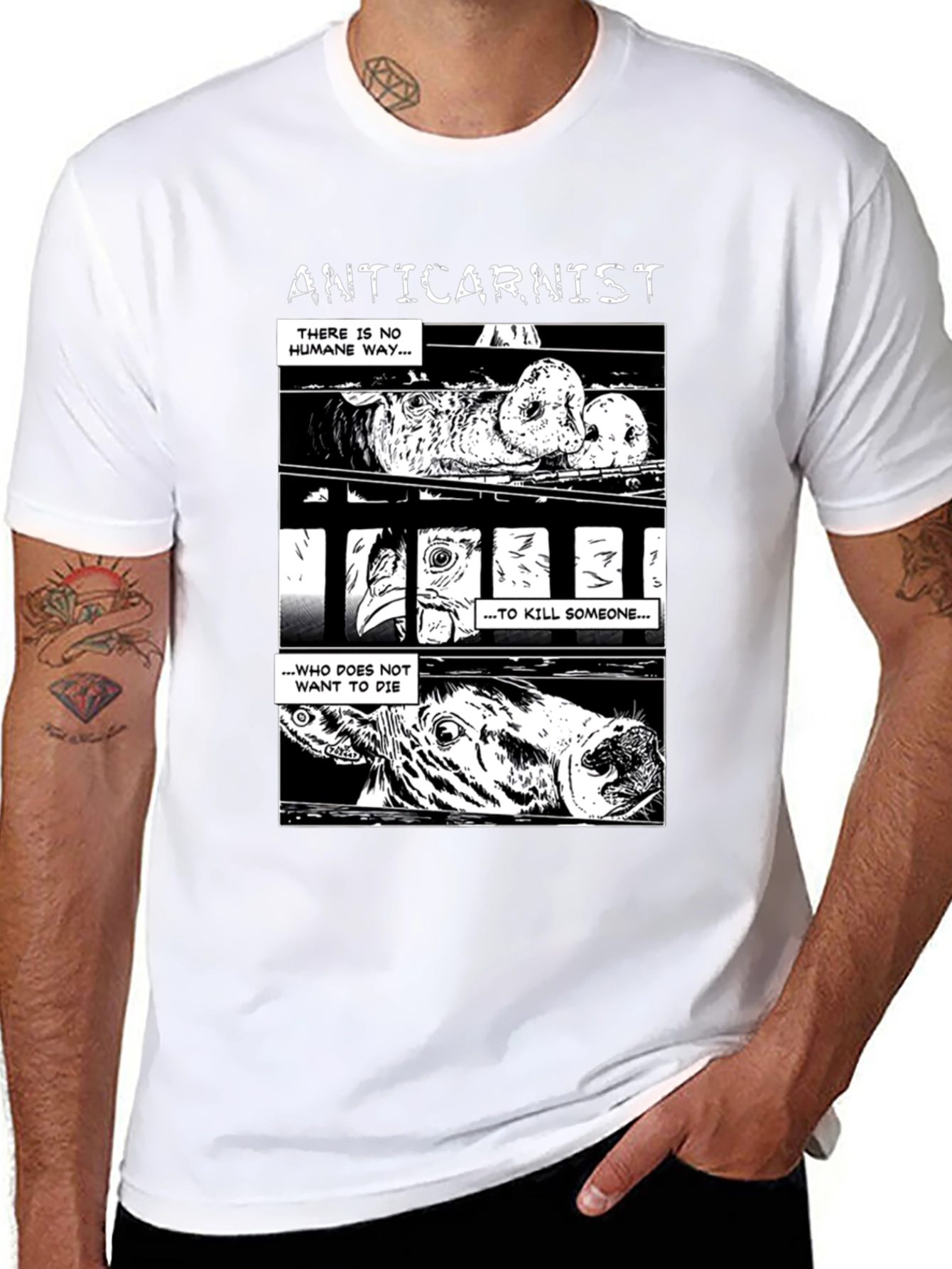 Anticarnist Graphic T-Shirt - Vegan Animal Rights Tee