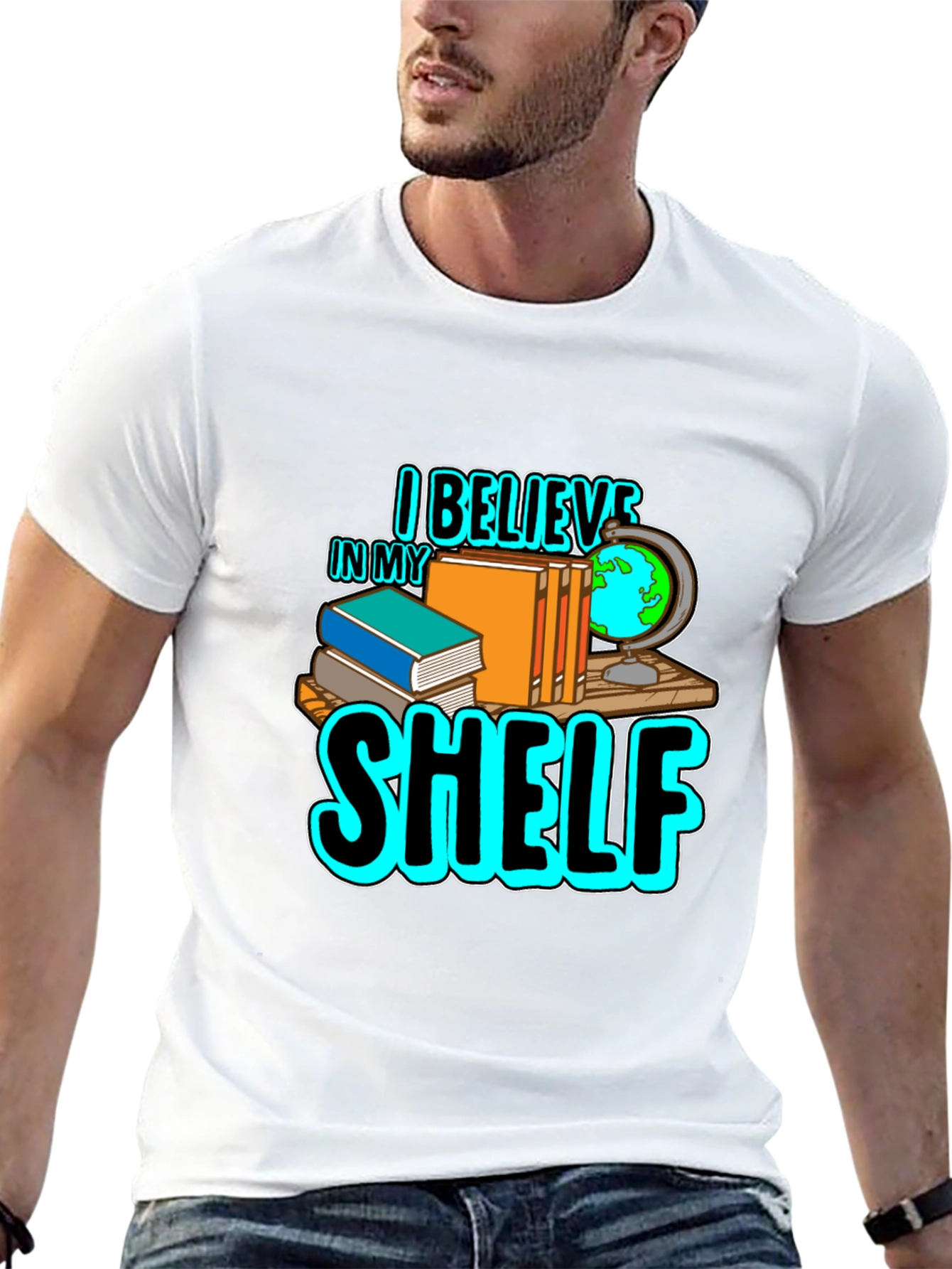 I Believe in My Shelf Black T-Shirt