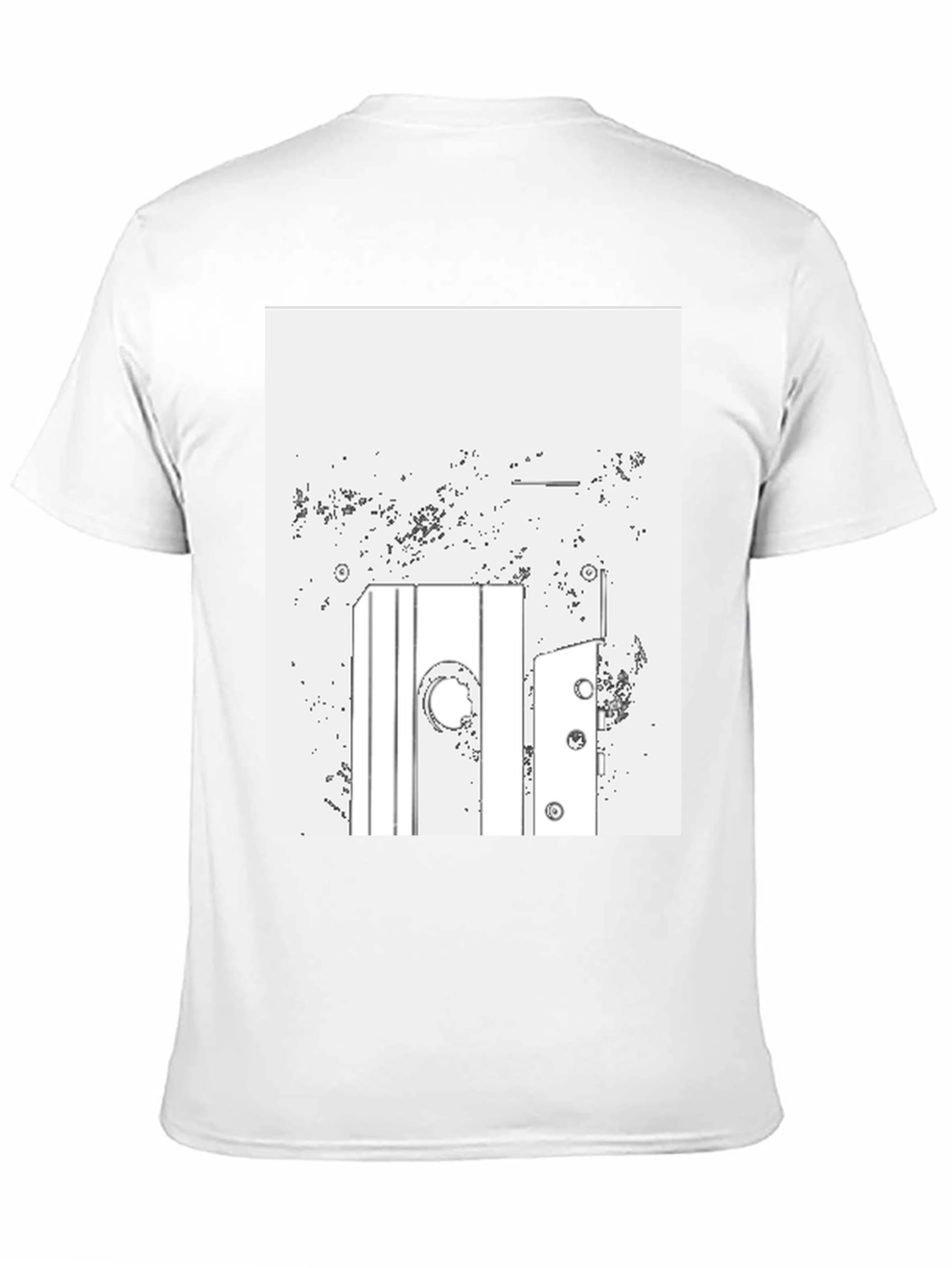 Abstract Line Art Graphic Tee - Mens Black T-Shirt