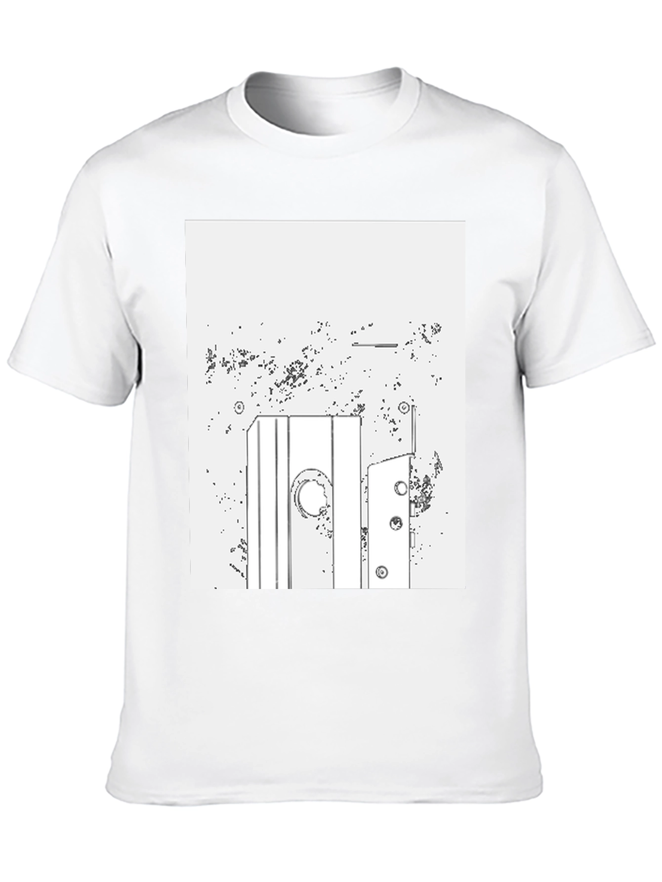 Abstract Line Art Graphic Tee - Mens Black T-Shirt