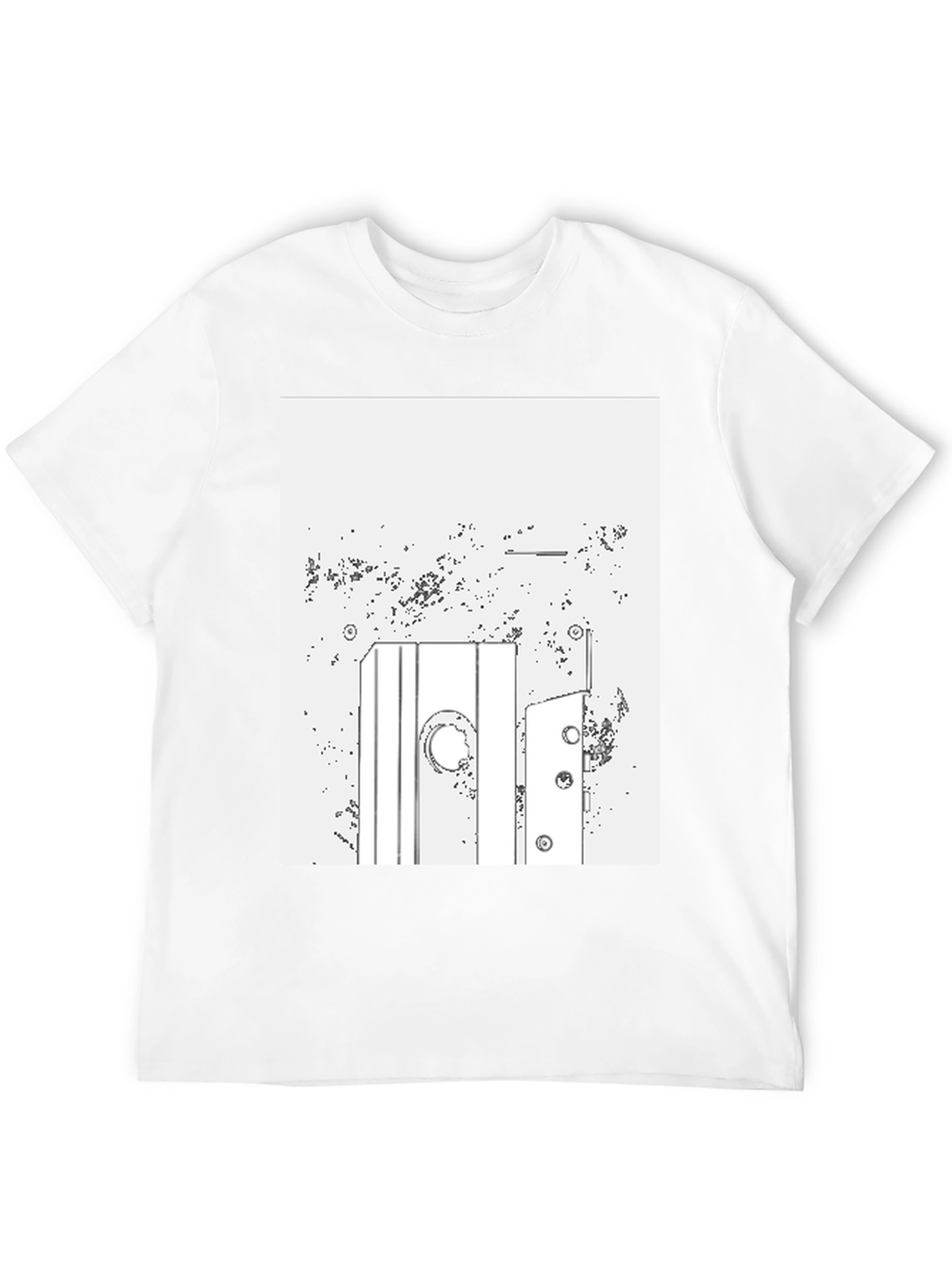 Abstract Line Art Graphic Tee - Mens Black T-Shirt