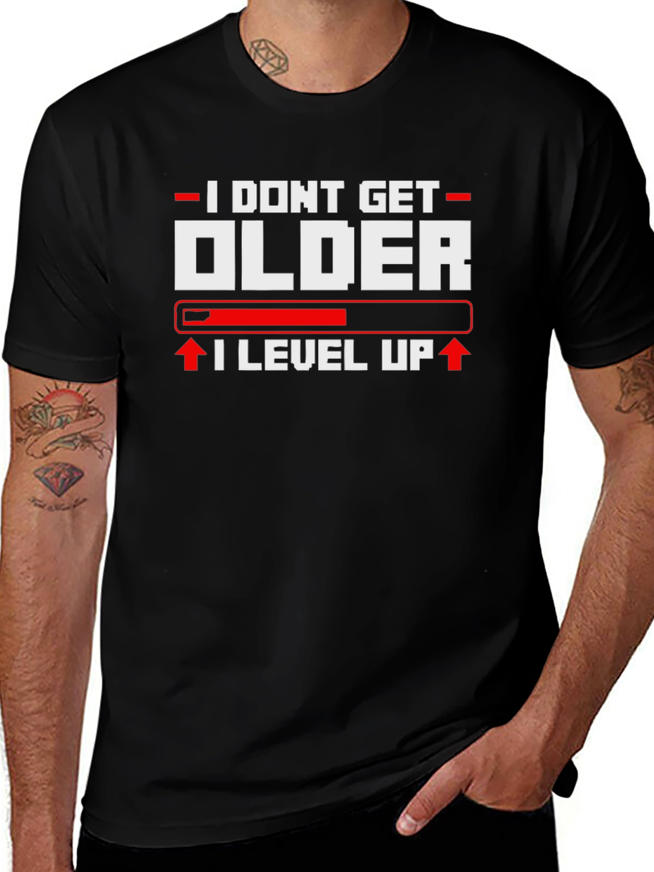 I Dont Get Older I Level Up Black T-Shirt
