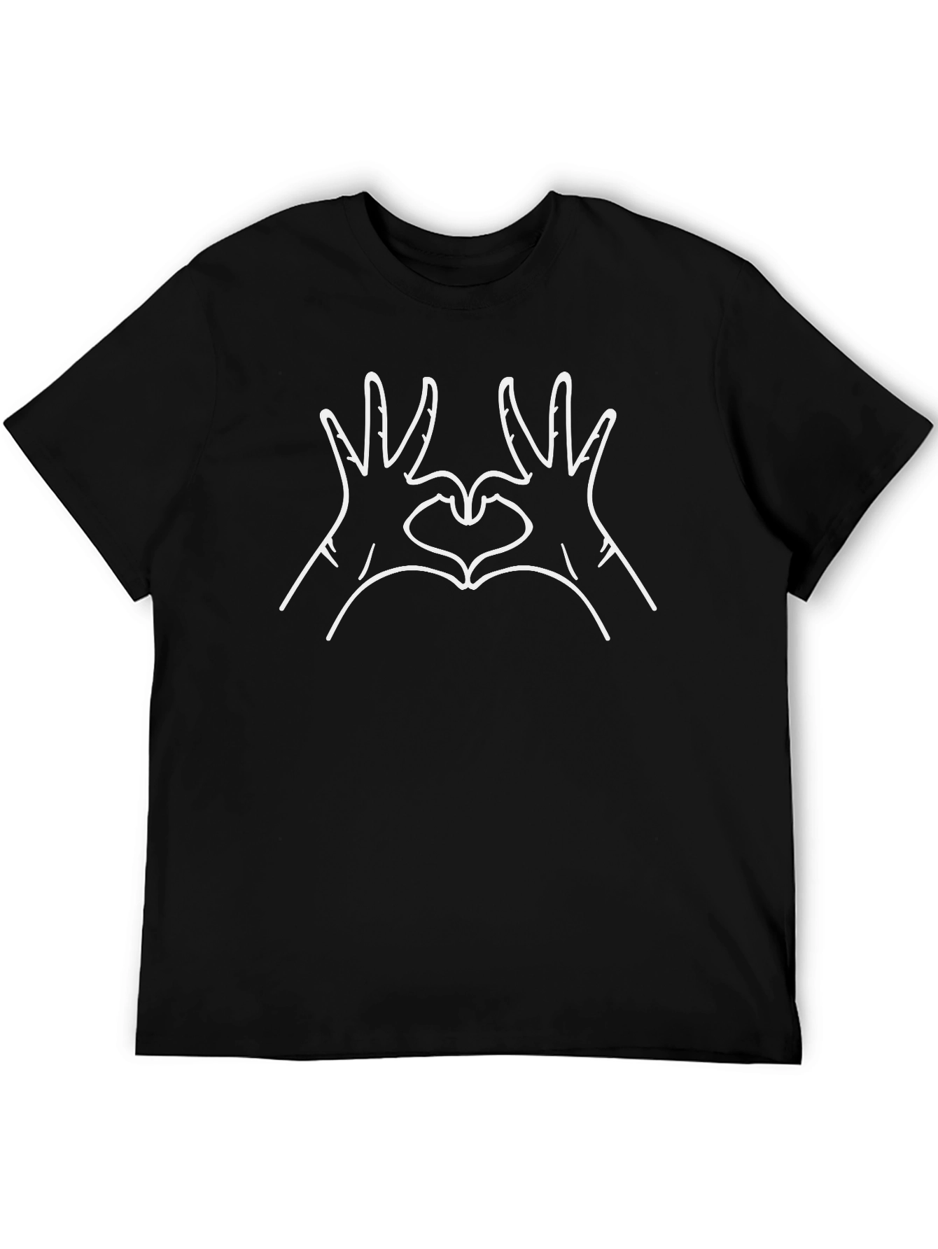 Heart Hands Graphic Tee - Stylish Black T-Shirt