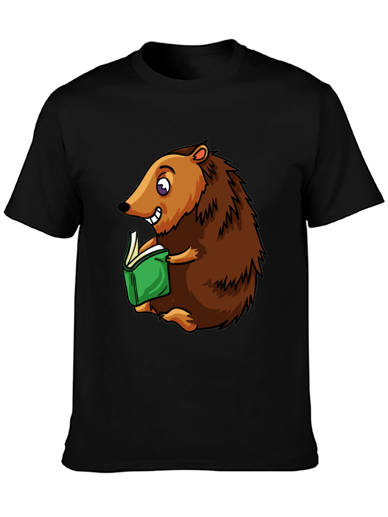 Hedgehog Reading T-Shirt - Cute Cartoon Animal Tee