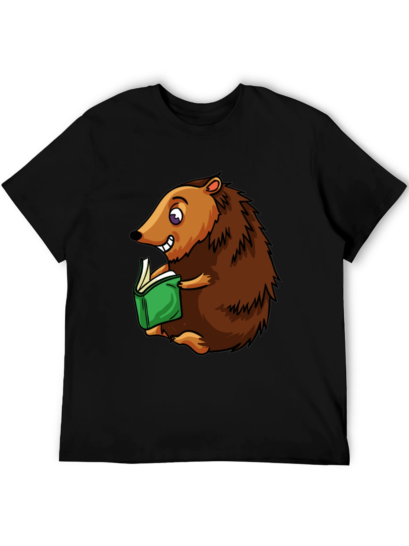 Hedgehog Reading T-Shirt - Cute Cartoon Animal Tee