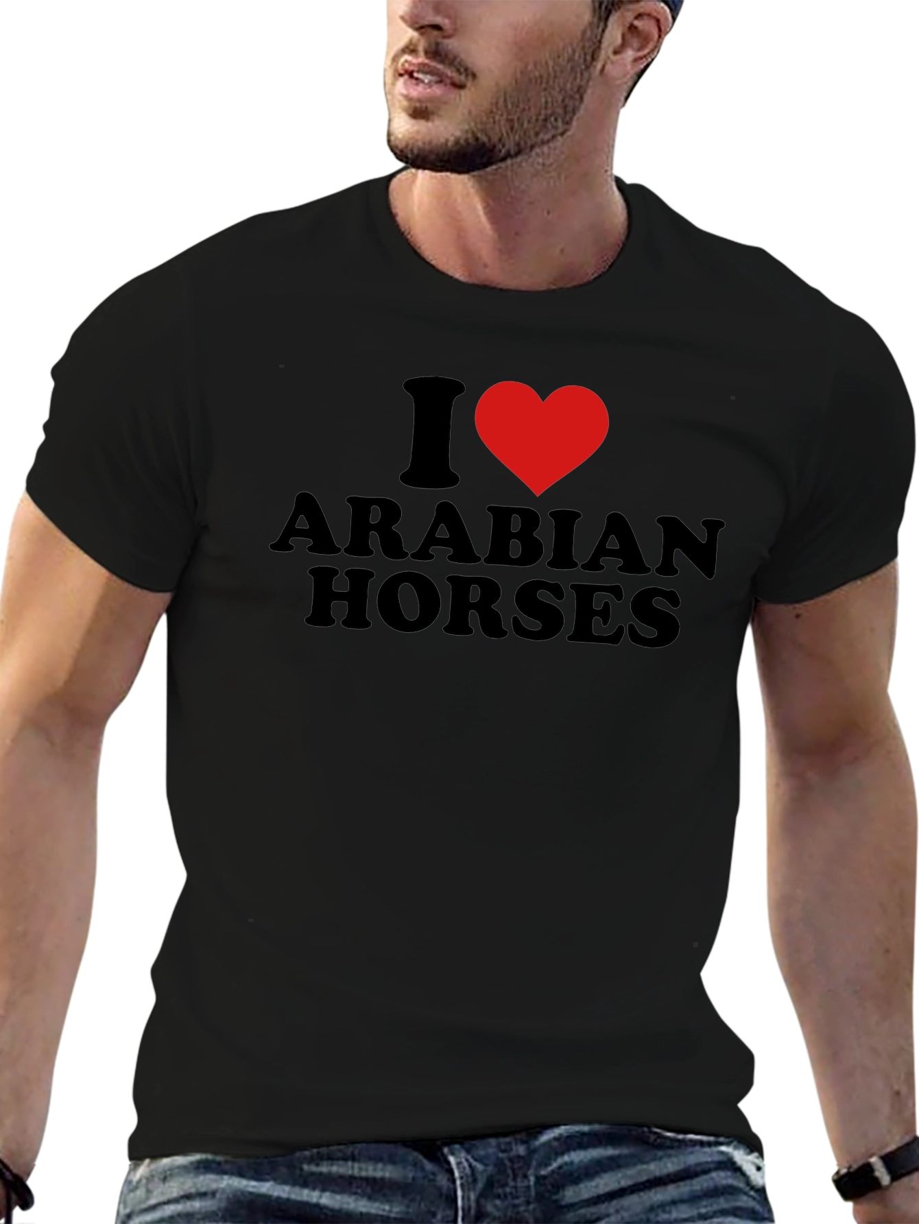 I Heart Arabian Horses Black T-Shirt