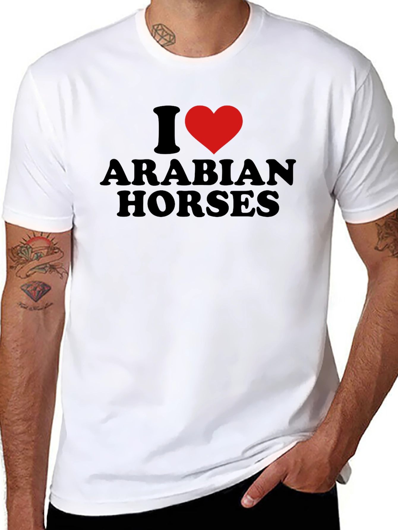 I Heart Arabian Horses Black T-Shirt