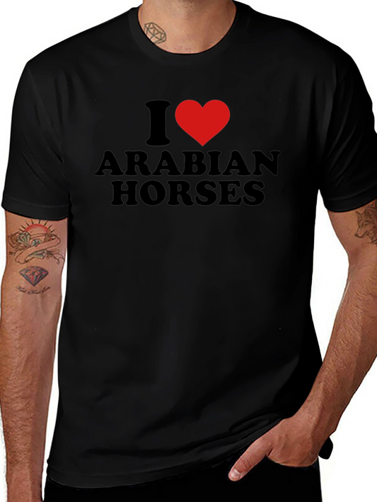 I Heart Arabian Horses Black T-Shirt