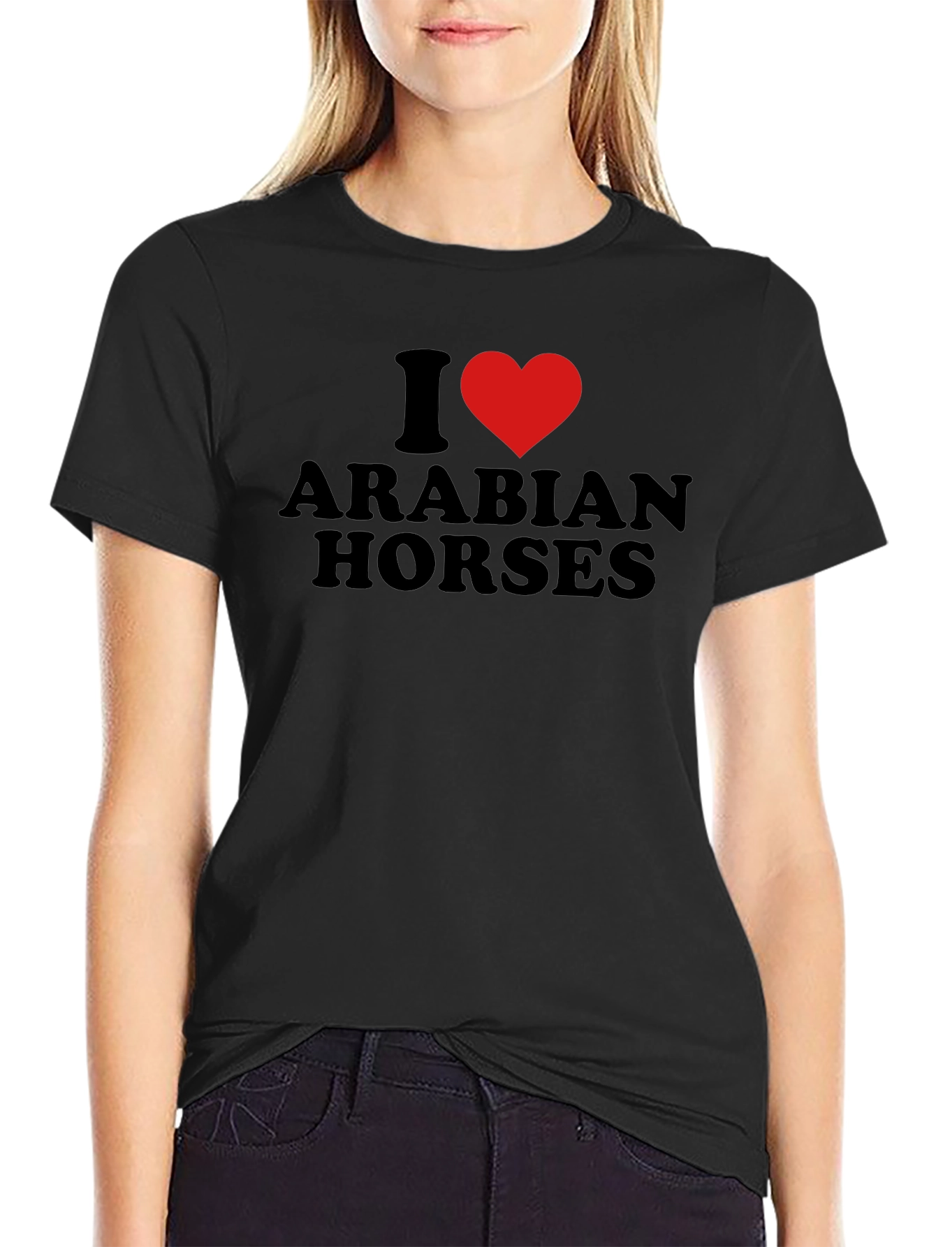 I Heart Arabian Horses Black T-Shirt