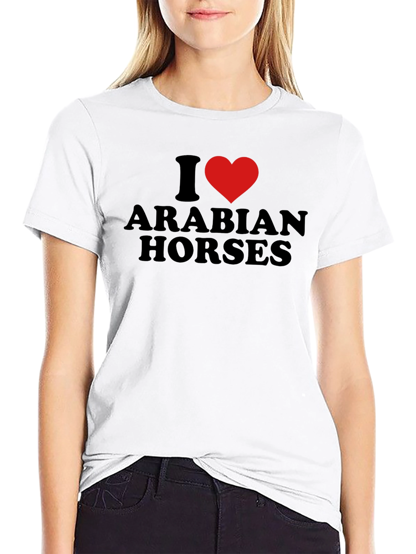 I Heart Arabian Horses Black T-Shirt