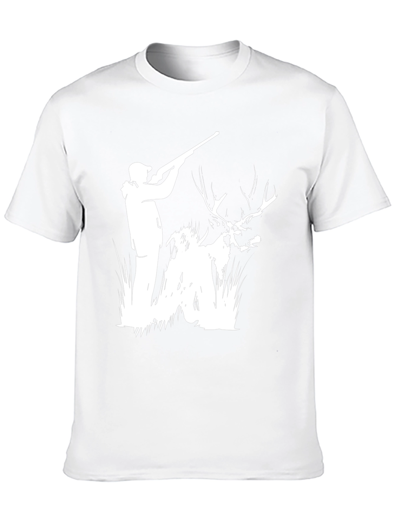Hunting Scene Graphic Tee - Black Cotton Blend