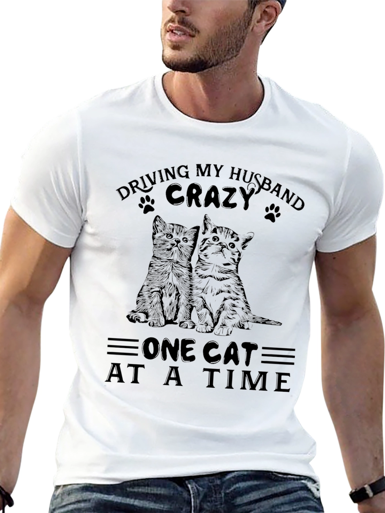 Husband Crazy Cat T-Shirt