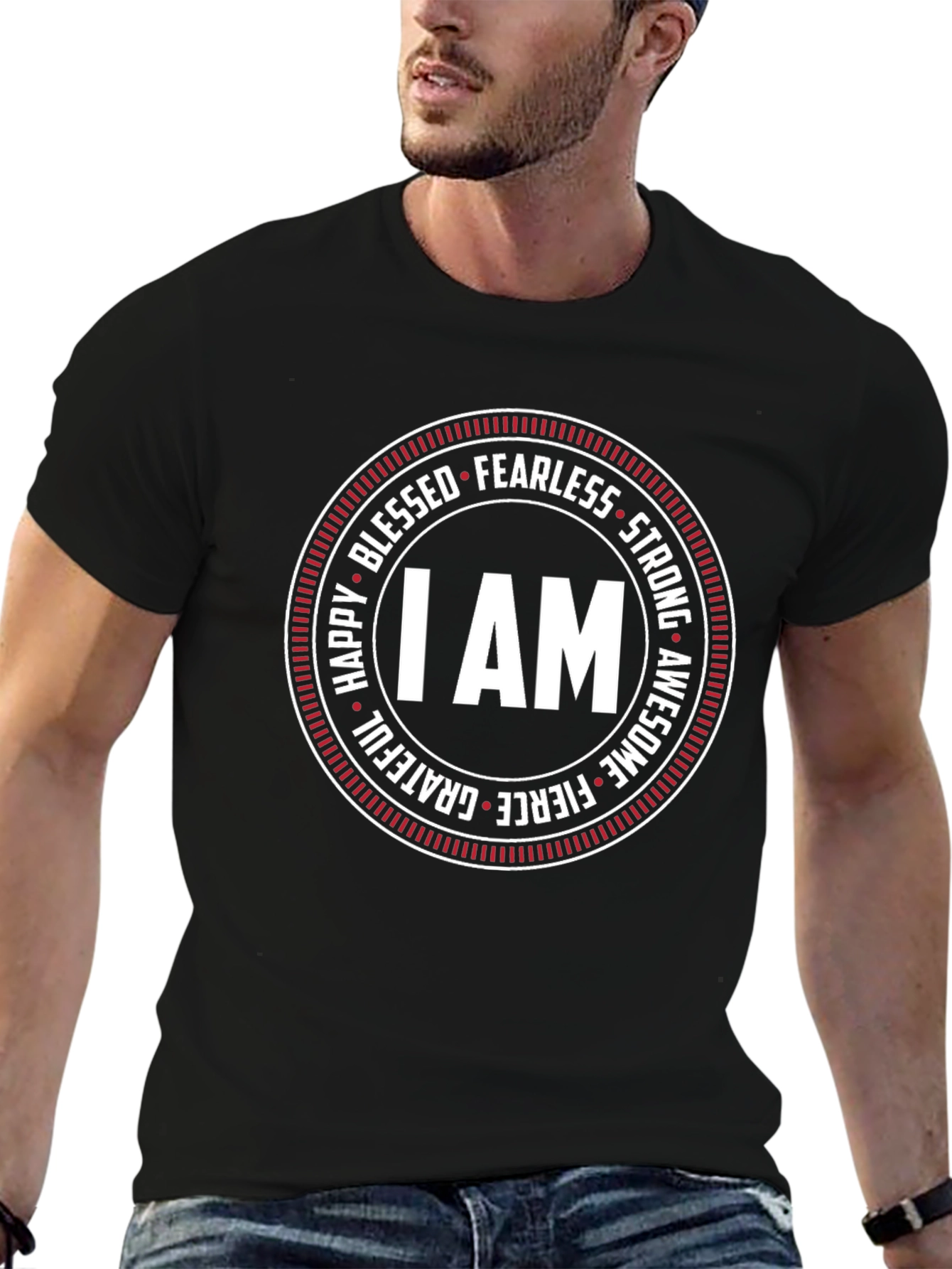 I AM Circle Graphic Tee - Fearless Strong Awesome