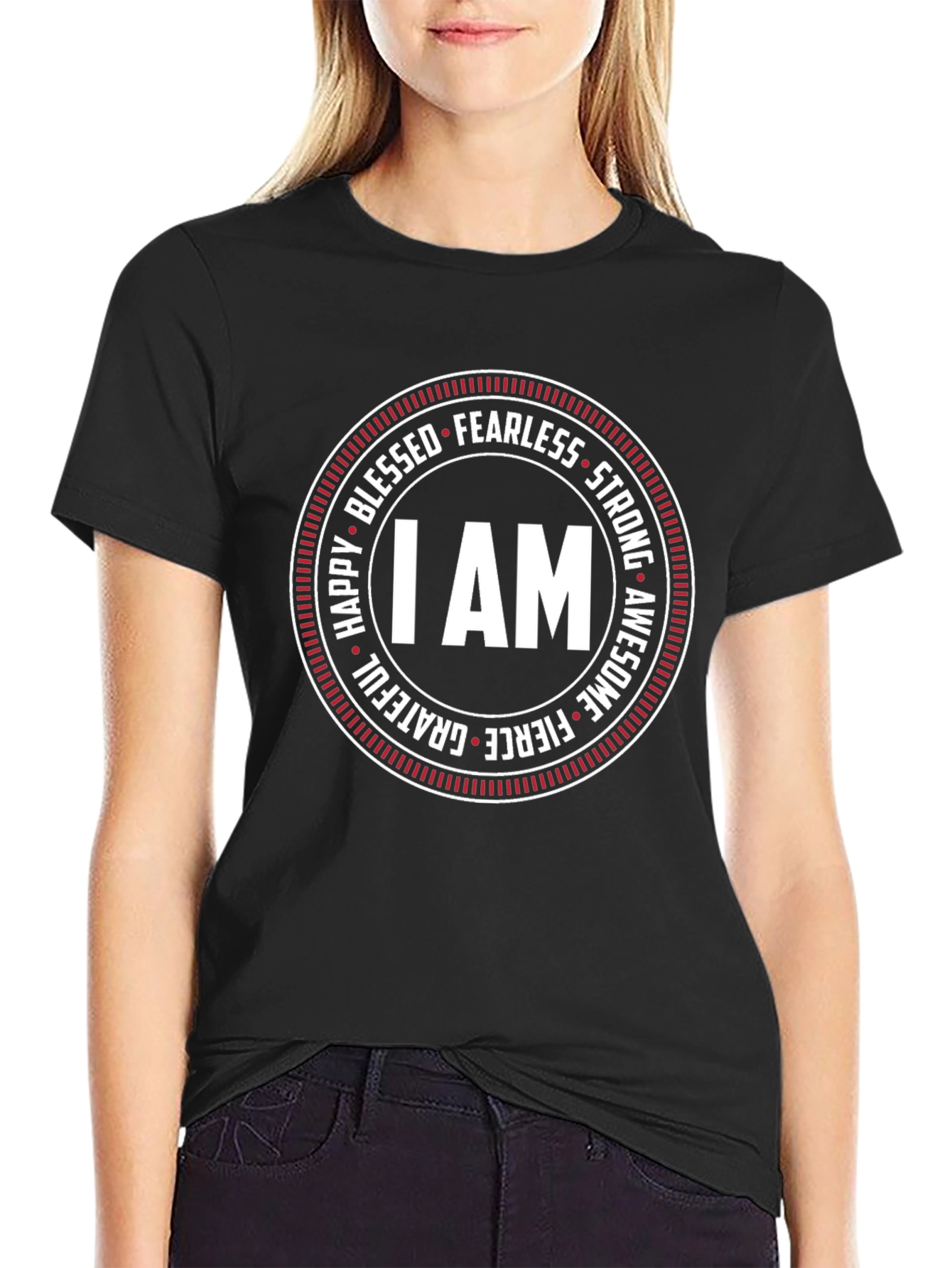 I AM Circle Graphic Tee - Fearless Strong Awesome