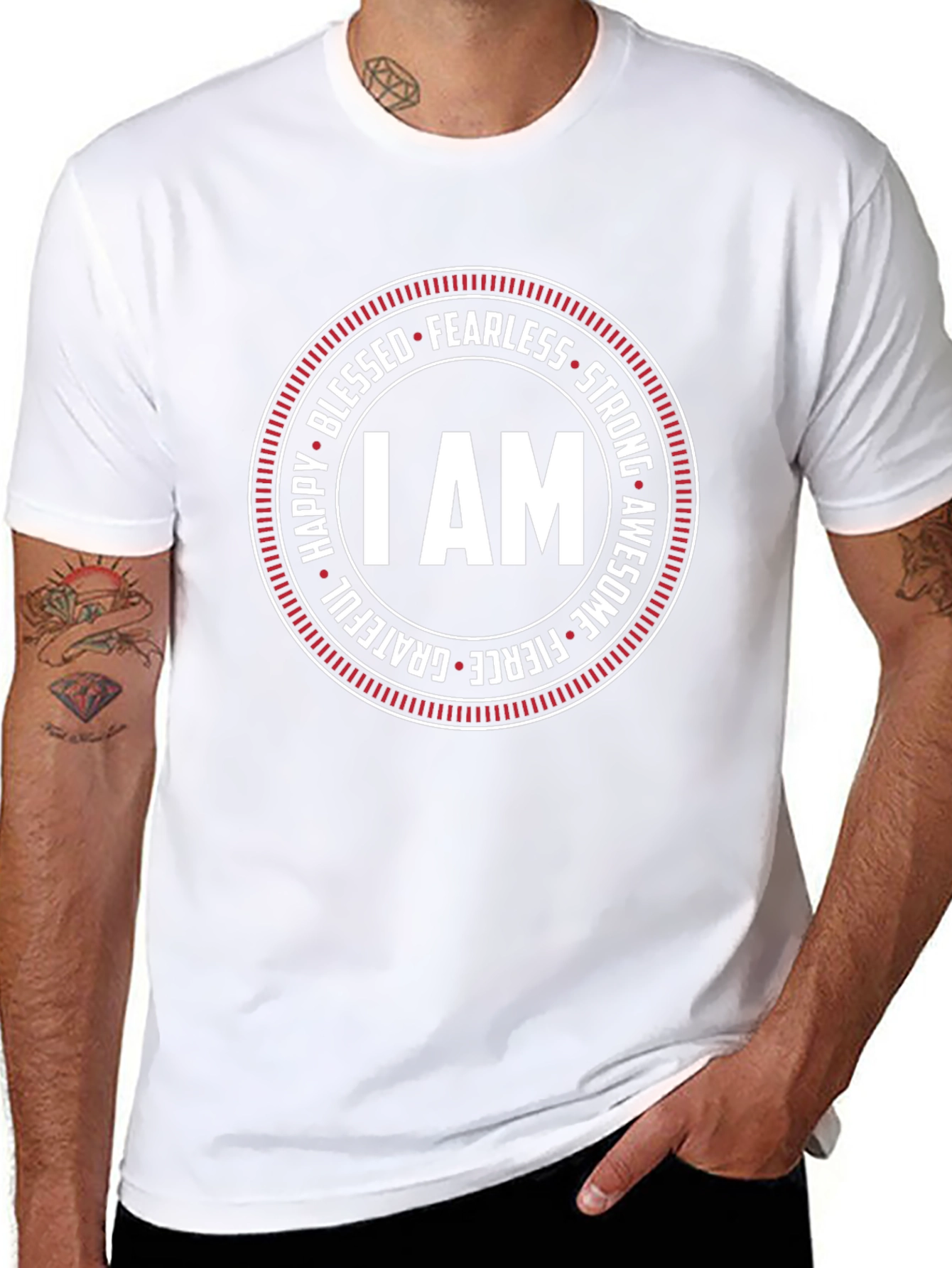 I AM Circle Graphic Tee - Fearless Strong Awesome