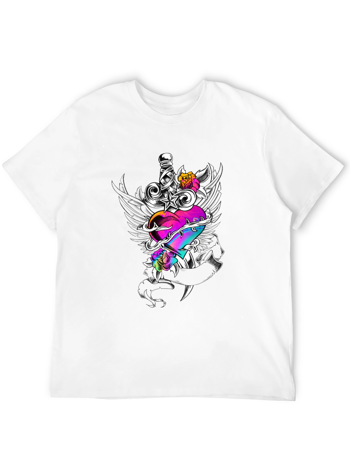 Heart & Dagger Graphic Tee - Black Unisex Shirt