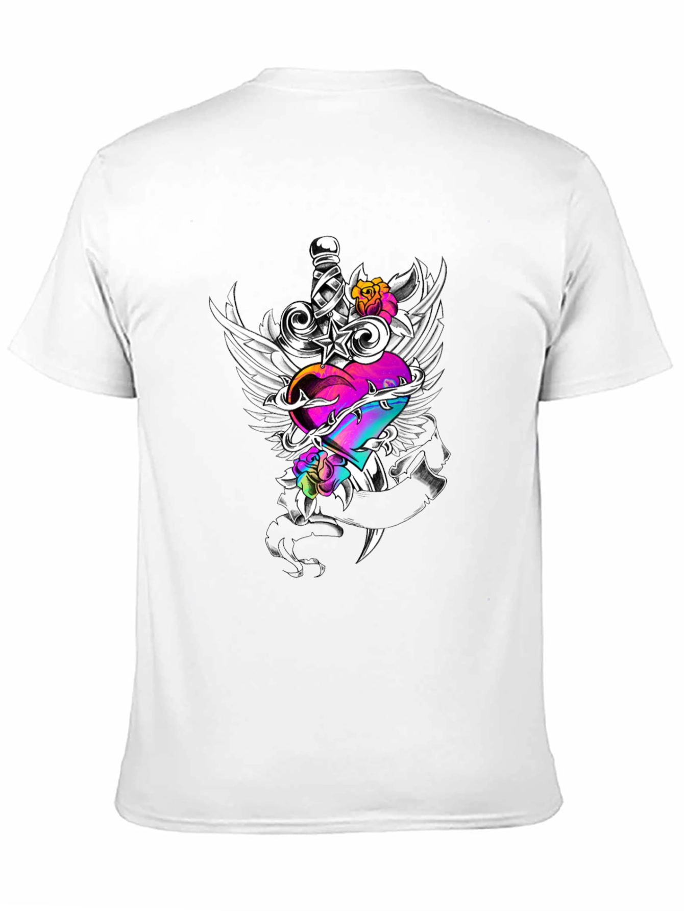 Heart & Dagger Graphic Tee - Black Unisex Shirt
