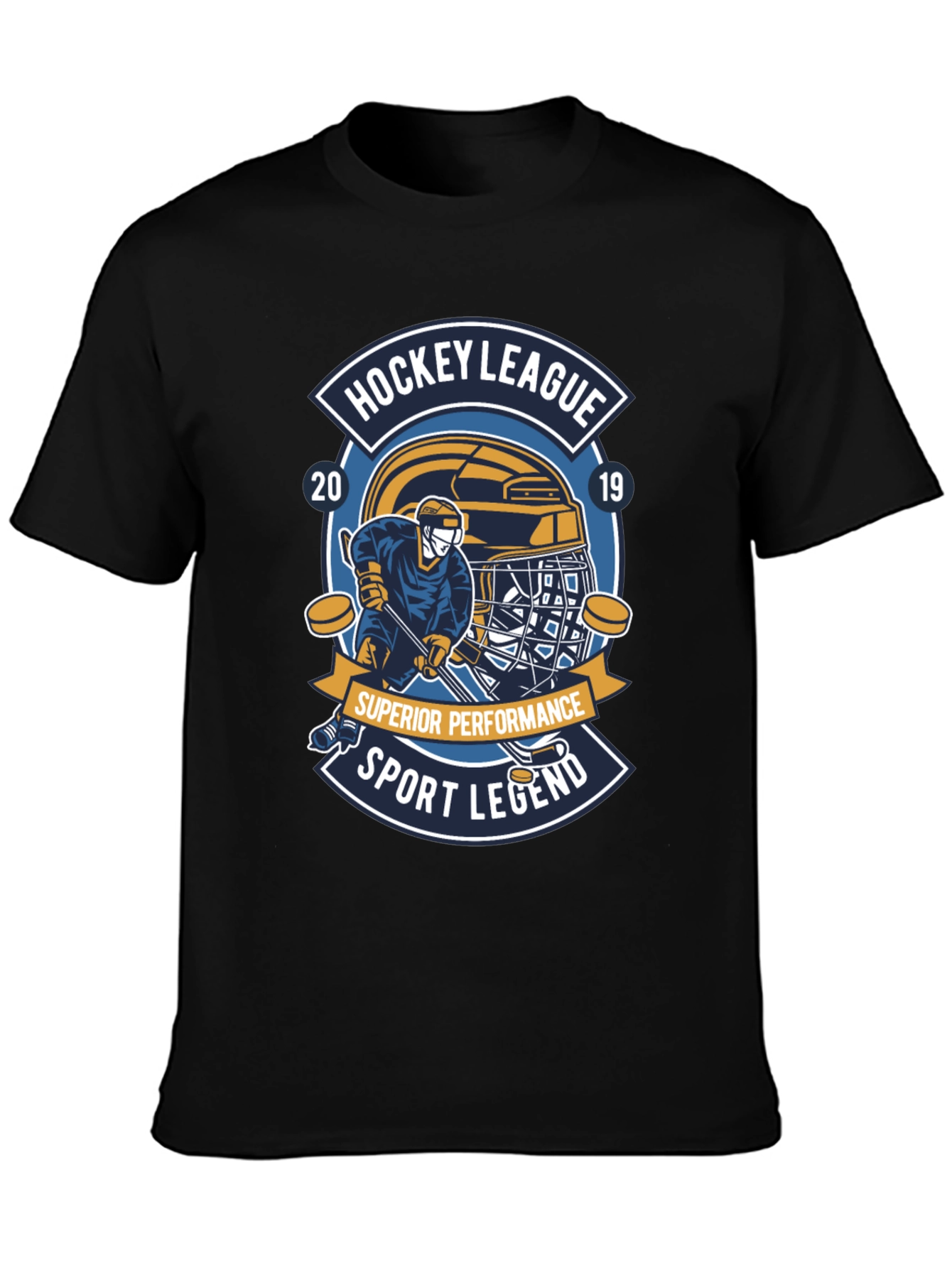 Hockey League 2019 Sport Legend Black T-Shirt