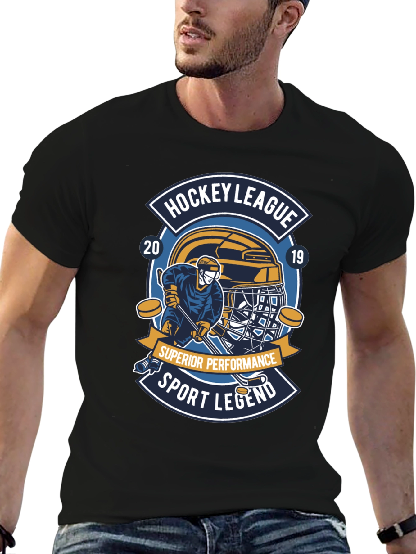 Hockey League 2019 Sport Legend Black T-Shirt