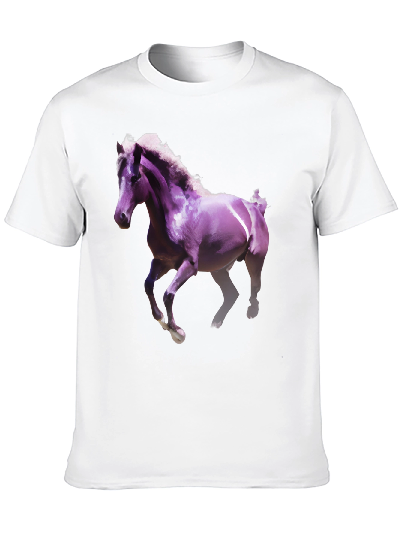 Horse Graphic Tee - Black Cotton Blend Shirt