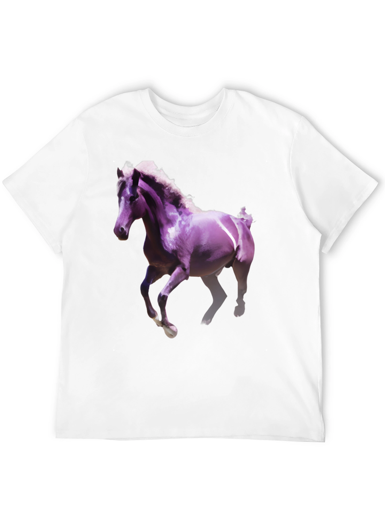 Horse Graphic Tee - Black Cotton Blend Shirt