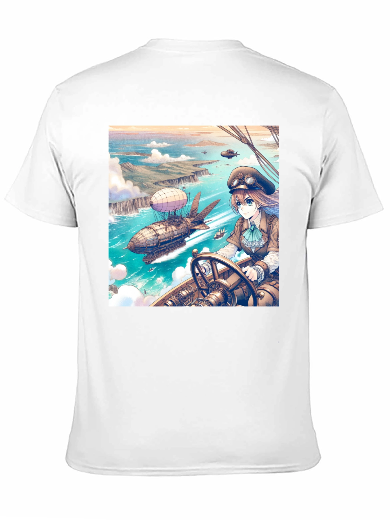 Anime Airship T-Shirt - Steampunk Style