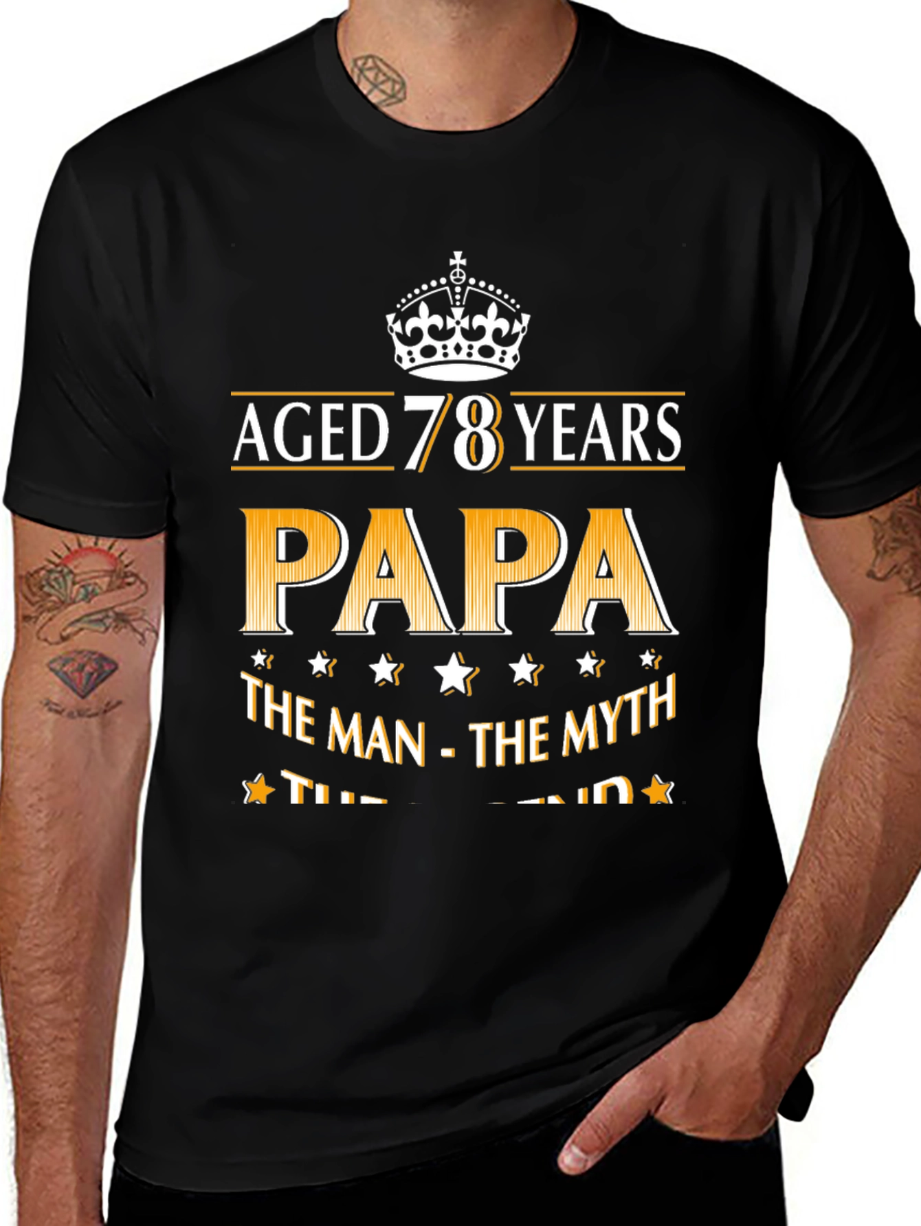 Aged 78 Years Papa Graphic Tee