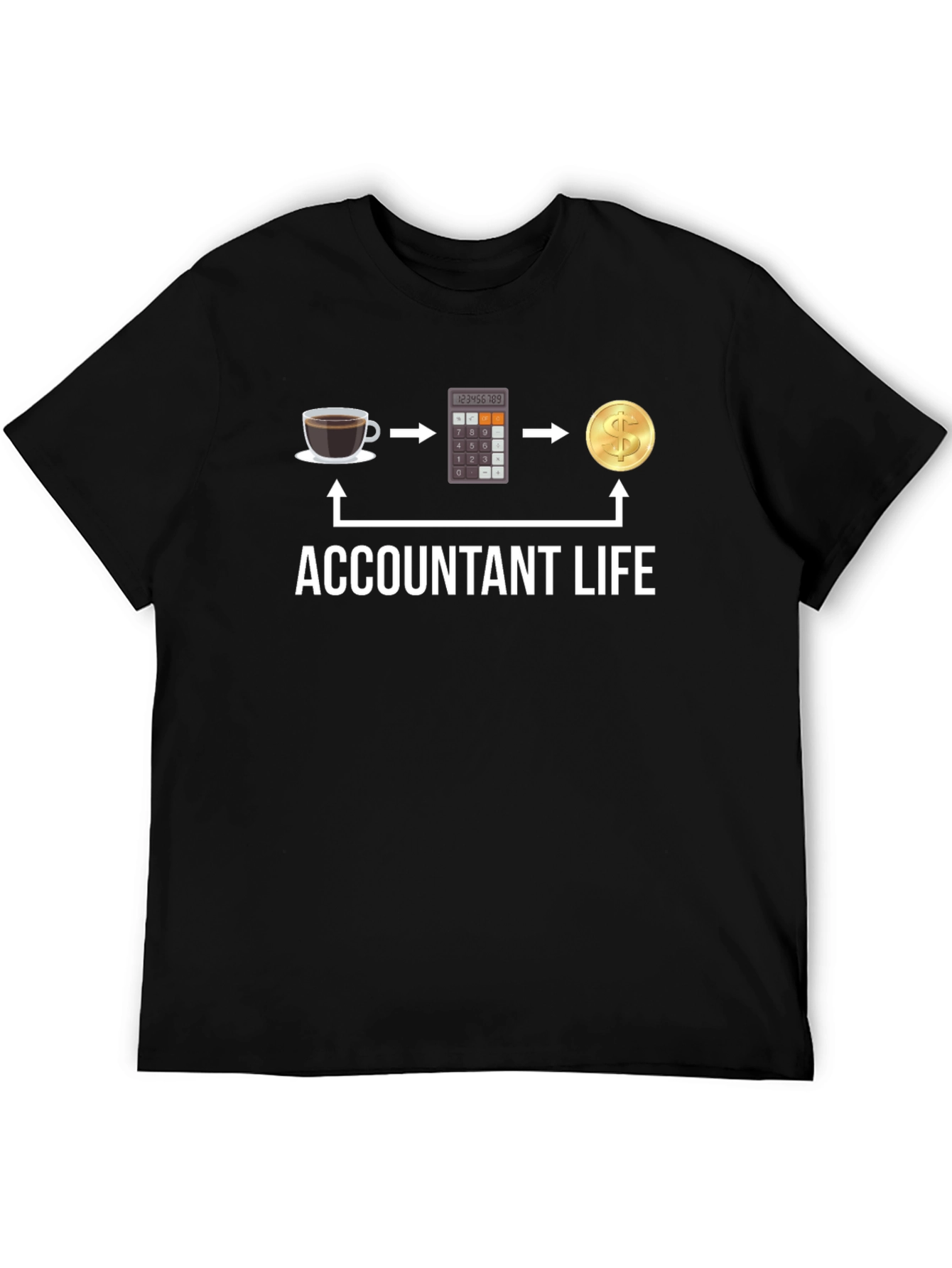 Accountant Life T-Shirt: Coffee Calculator Cash!