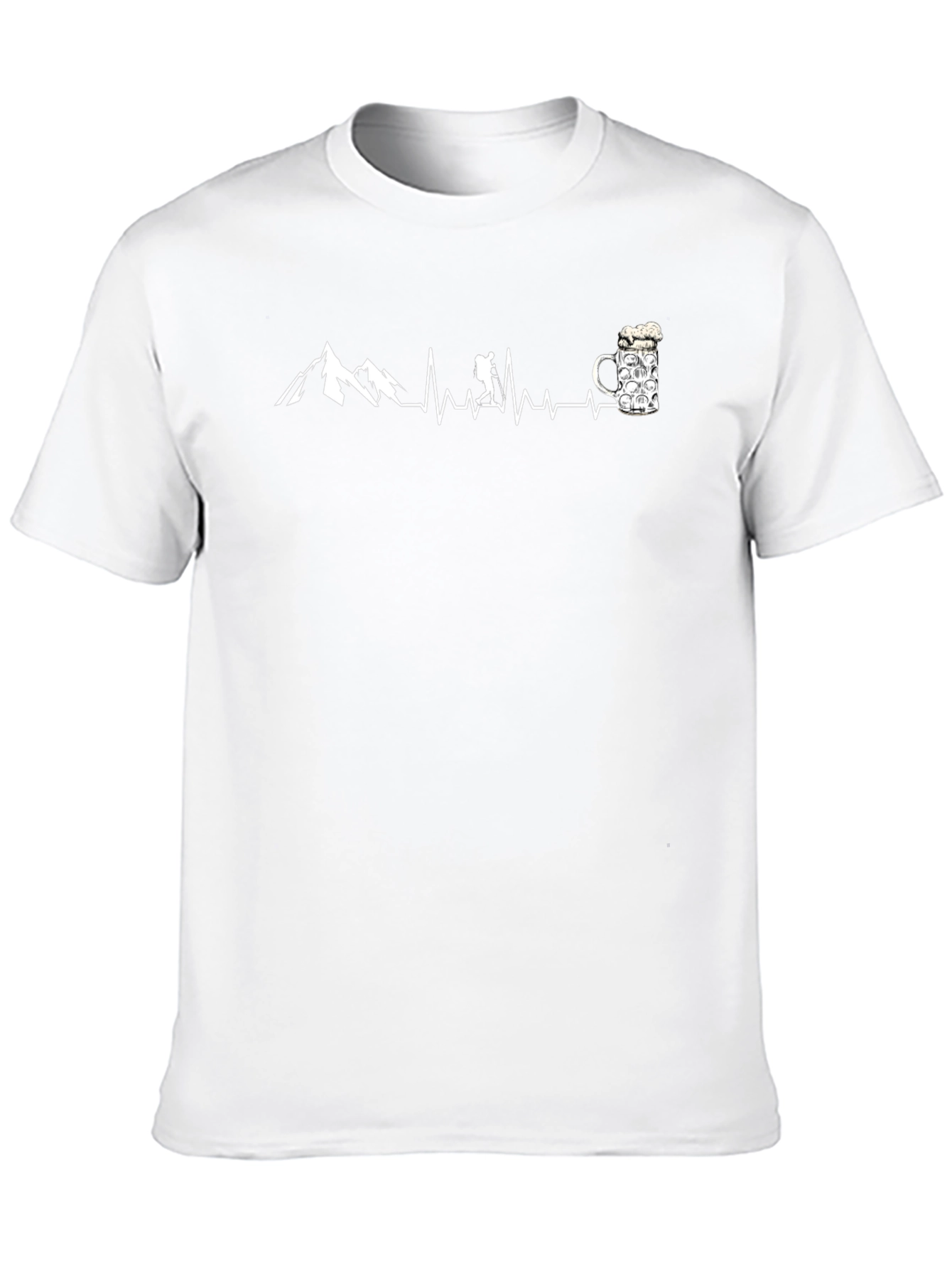 Hiking Heartbeat Beer T-Shirt - Adventure Ready Tee